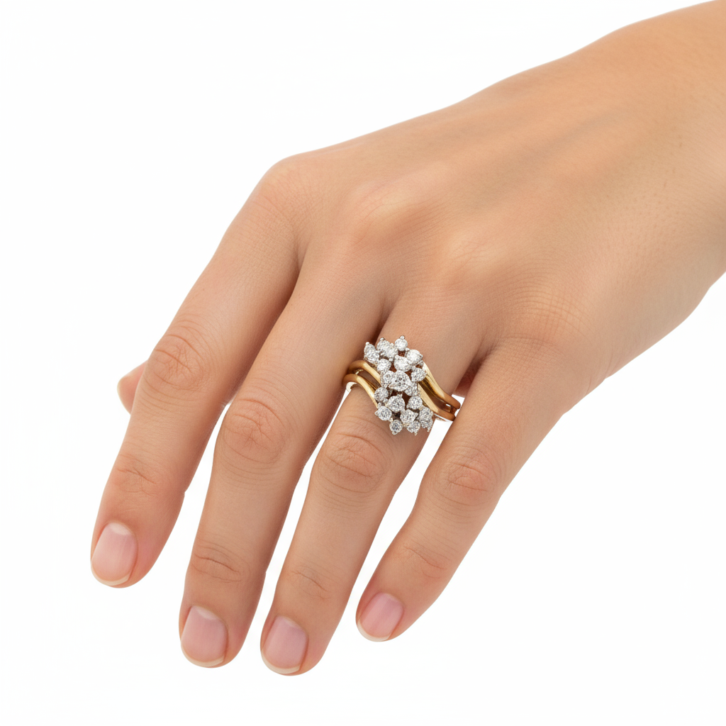 14K Yellow Gold Women's Diamond Ring - 0.85ct