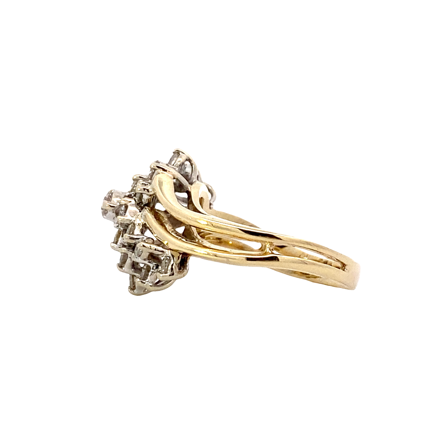 14K Yellow Gold Women's Diamond Ring - 0.85ct