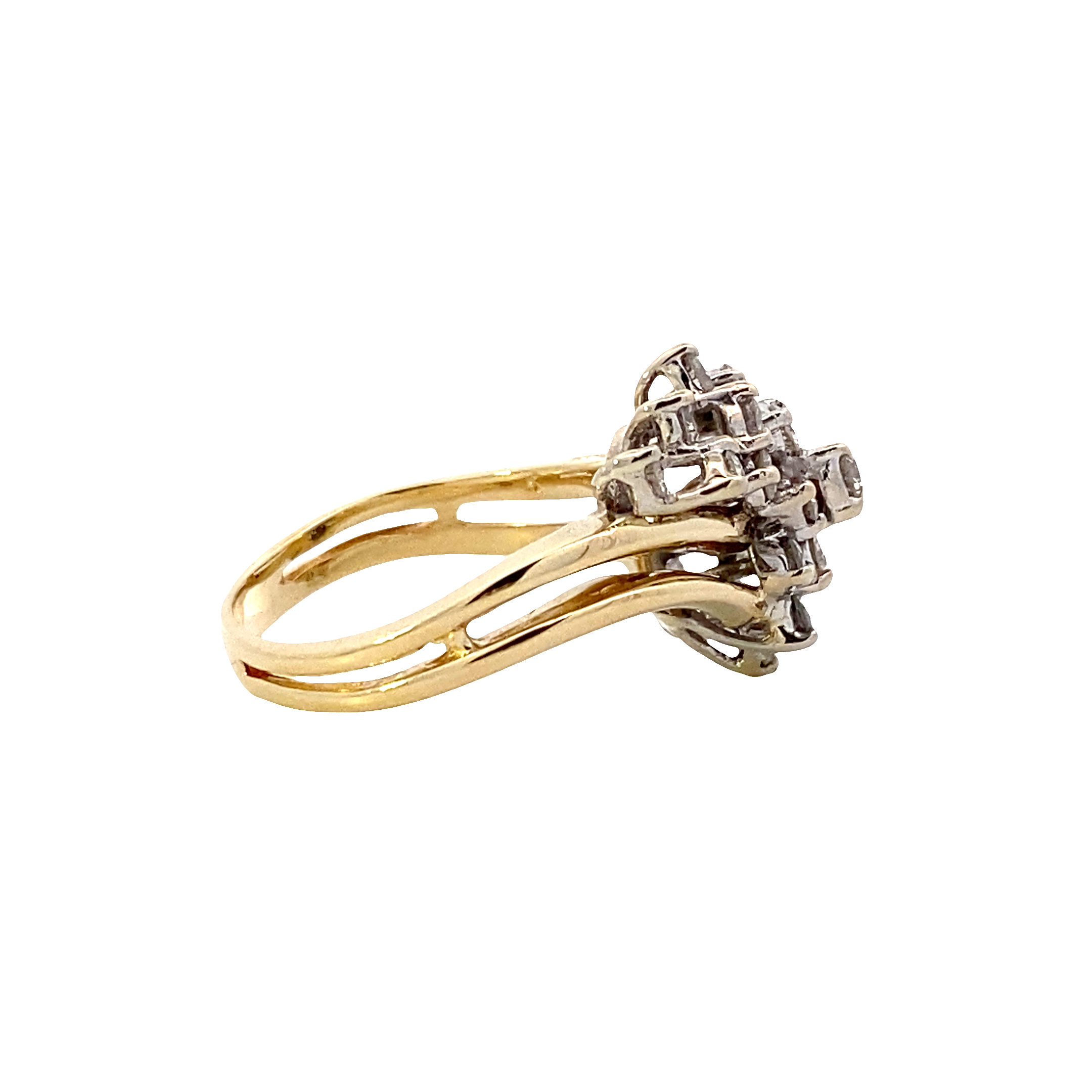 14K Yellow Gold Women's Diamond Ring - 0.85ct