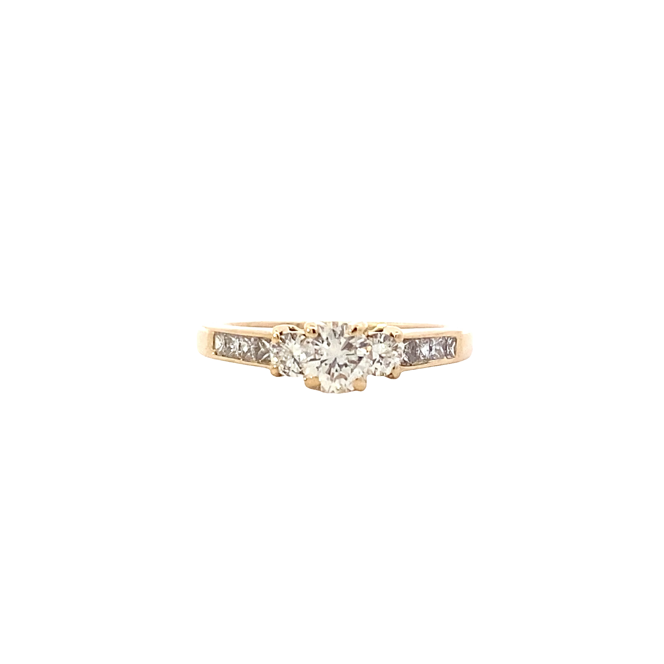 14K Yellow Gold Women's Diamond Ring - 0.85ct
