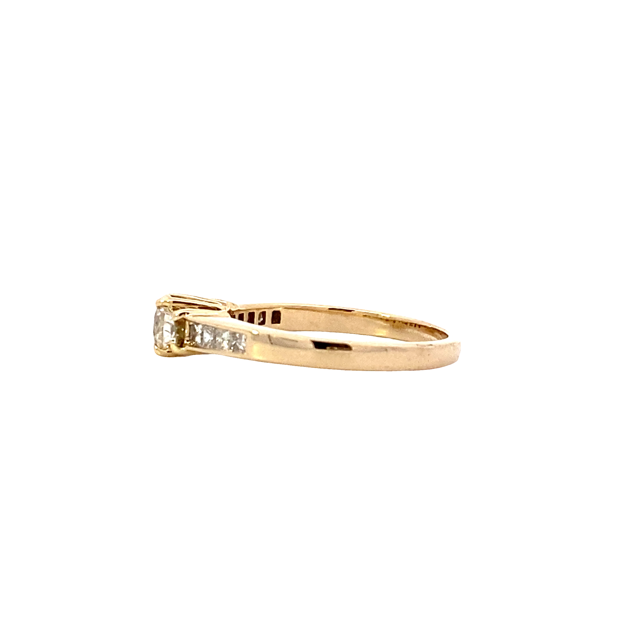 14K Yellow Gold Women's Diamond Ring - 0.85ct