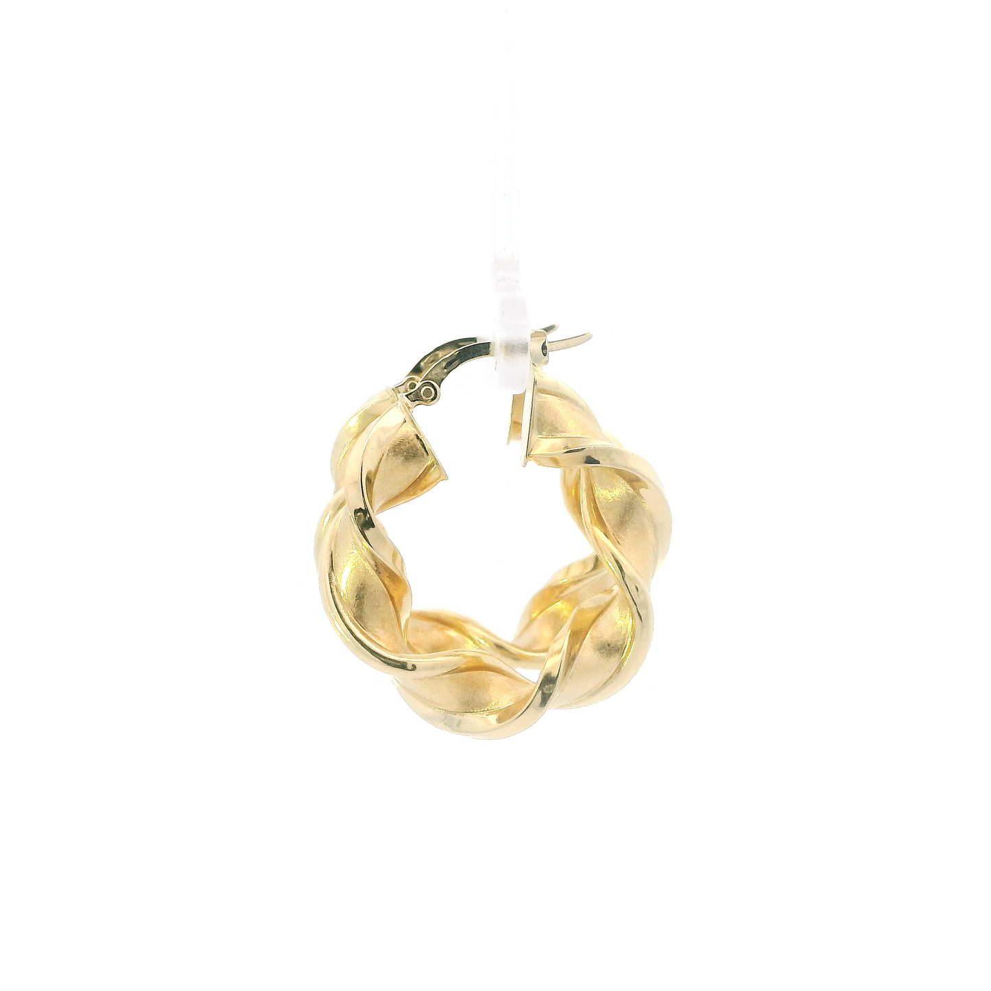 18K Yellow Twisted Hoops Earrings