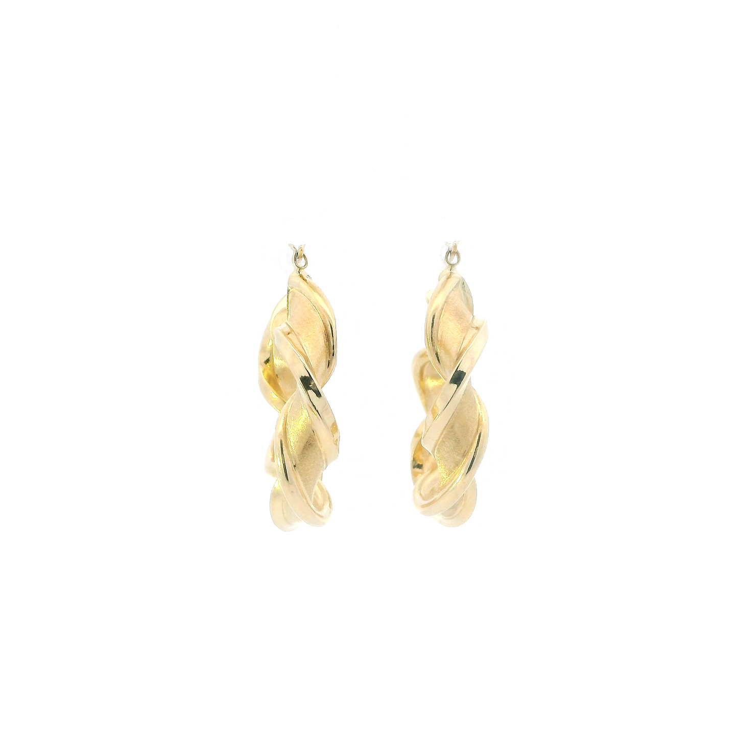 18K Yellow Twisted Hoops Earrings