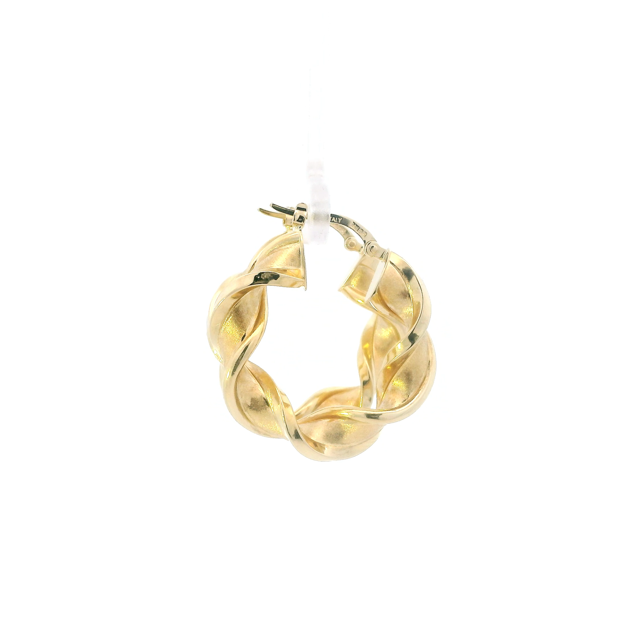 18K Yellow Twisted Hoops Earrings