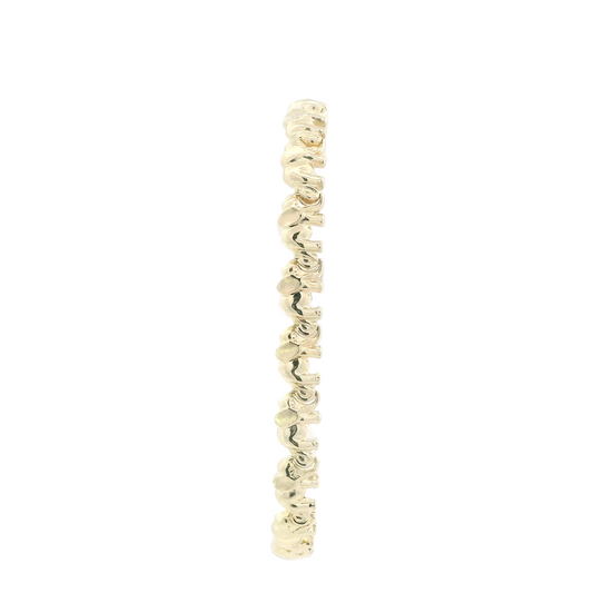 14K Yellow Gold 7.25" Elephant Link Bracelet