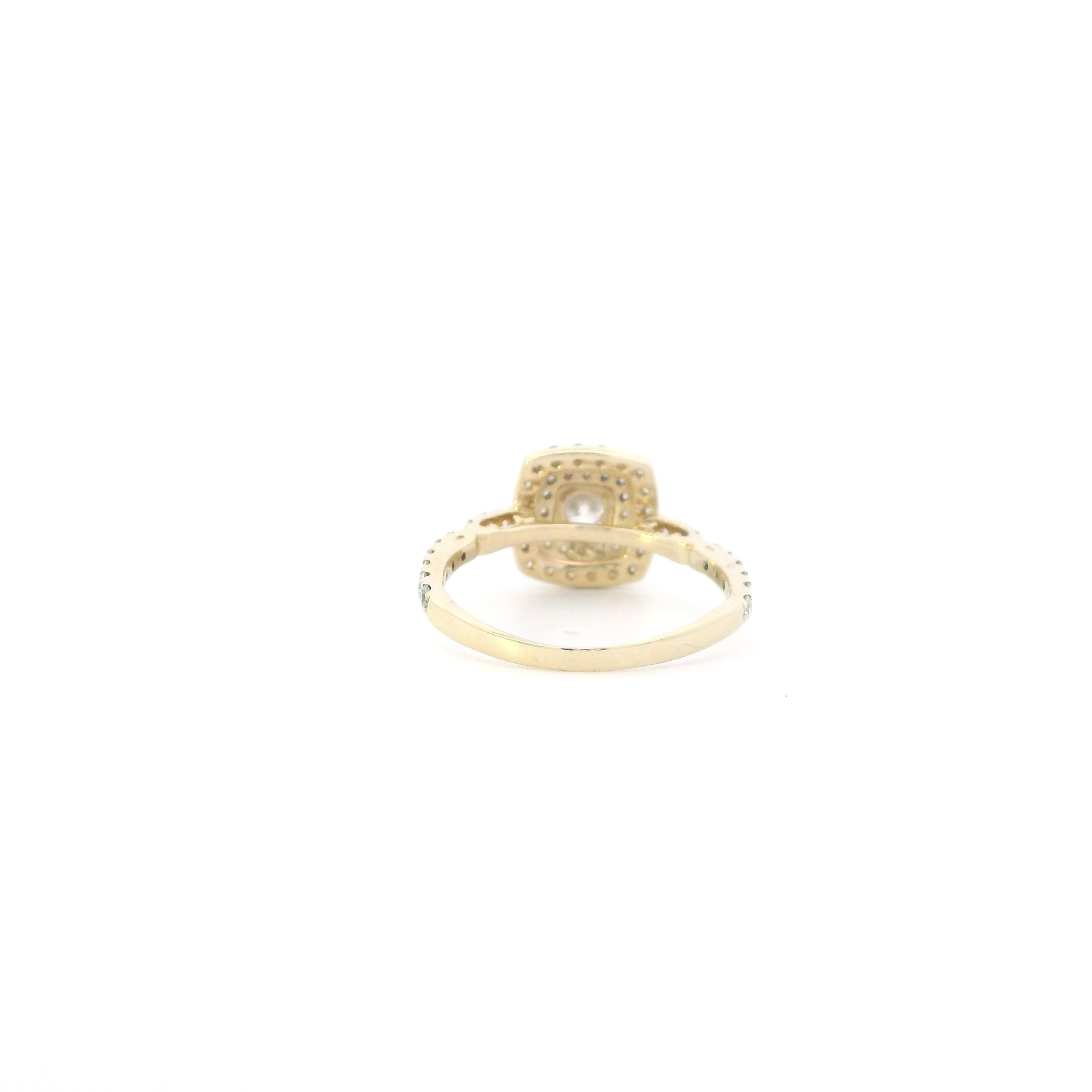 14K Yellow Gold Square Diamonds Womens Ring - 1.09ct