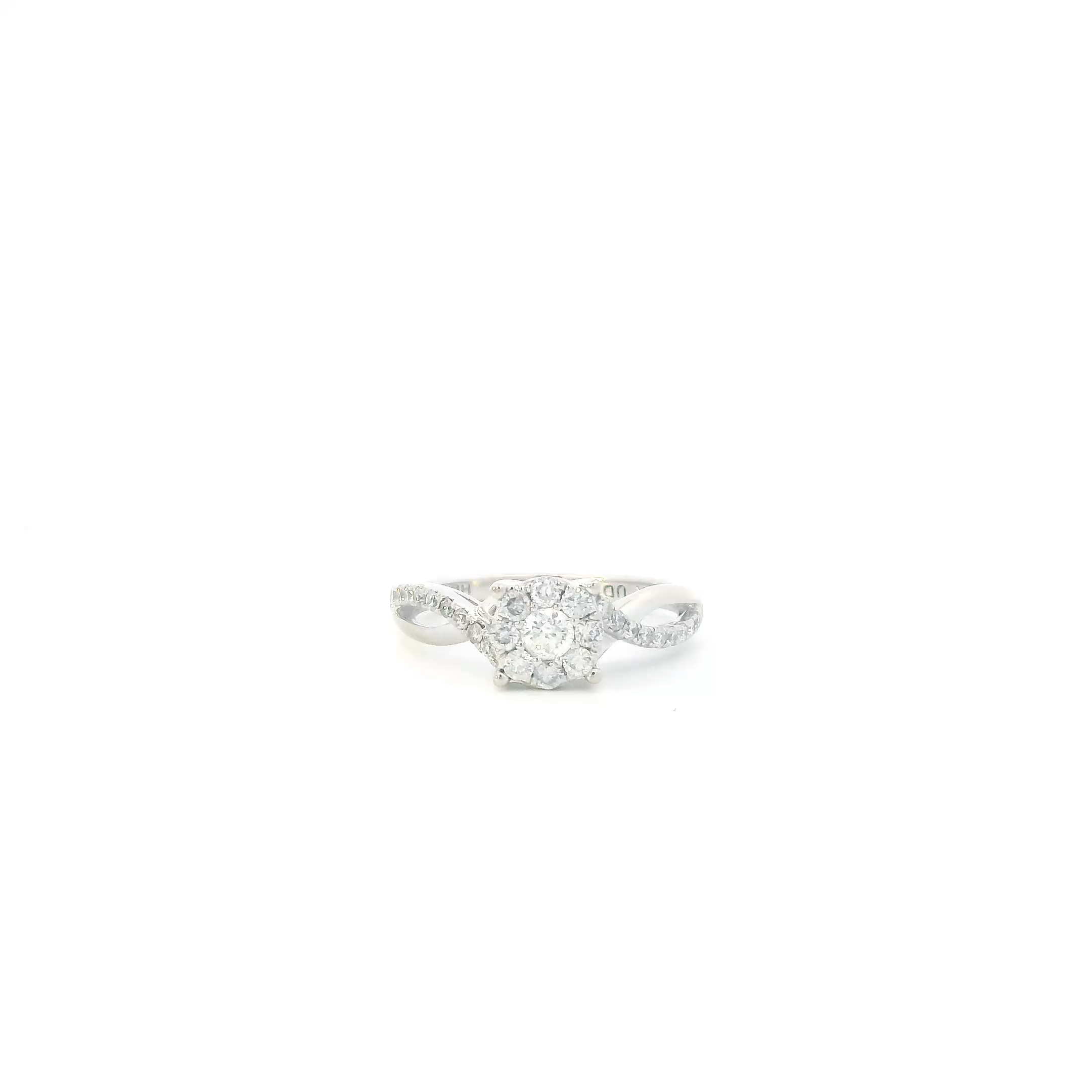 14K White Gold Diamond Womens Ring - 0.43ct