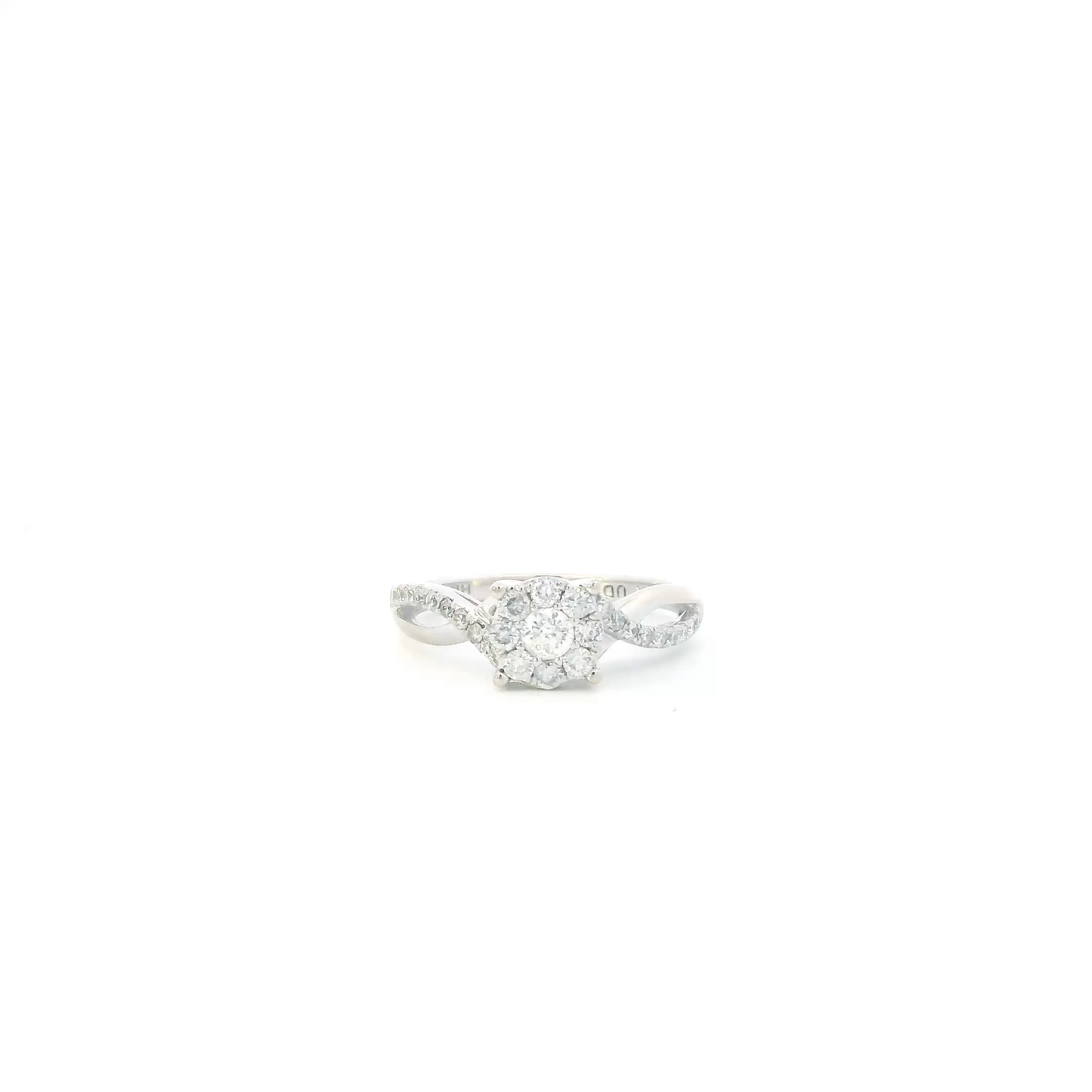 14K White Gold Diamond Womens Ring - 0.43ct