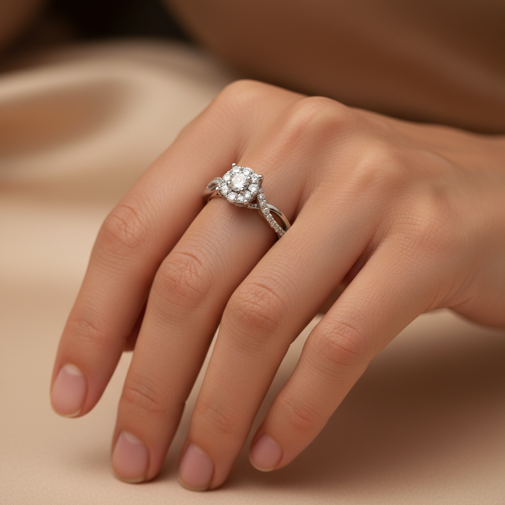 14K White Gold Diamond Womens Ring - 0.43ct