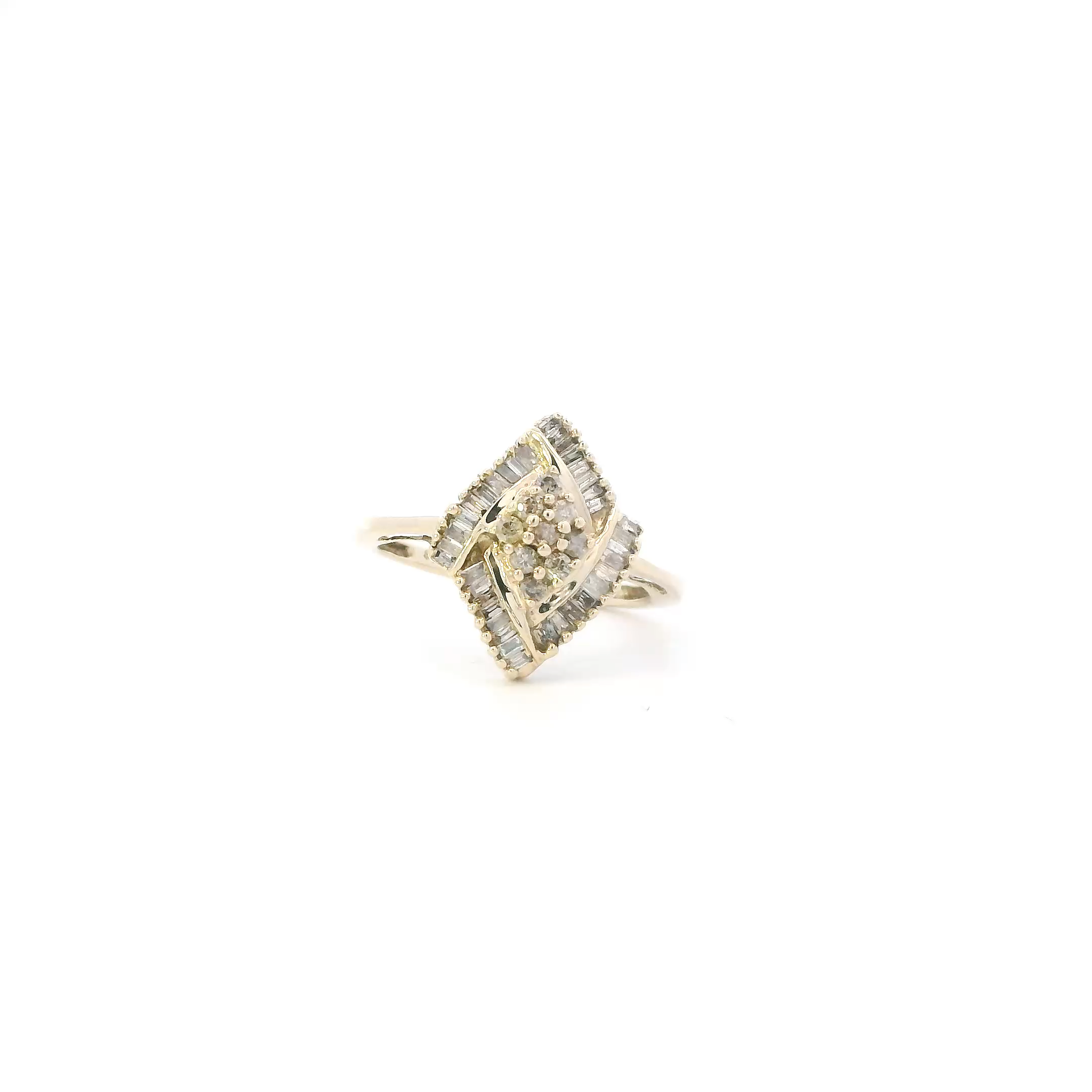 10K Yellow Gold Diamonds Womens Ring - 0.11ct