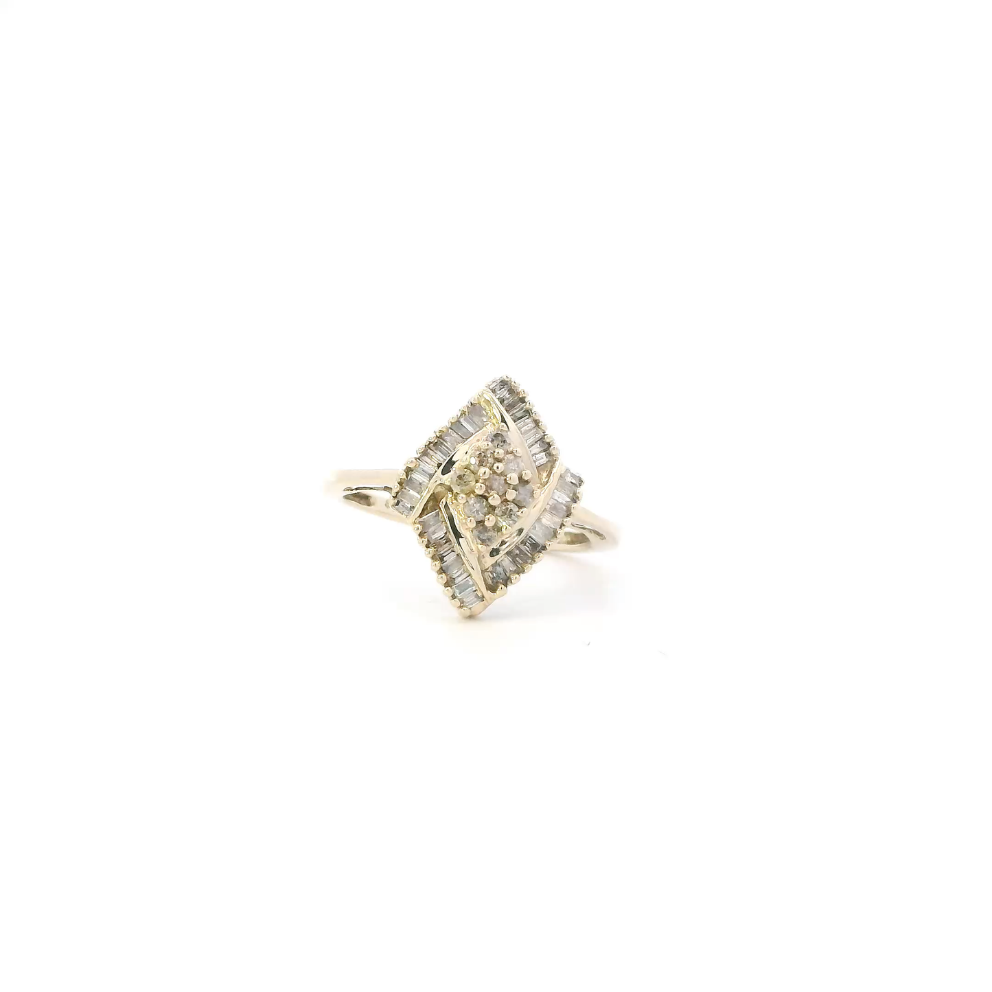 10K Yellow Gold Diamonds Womens Ring - 0.11ct