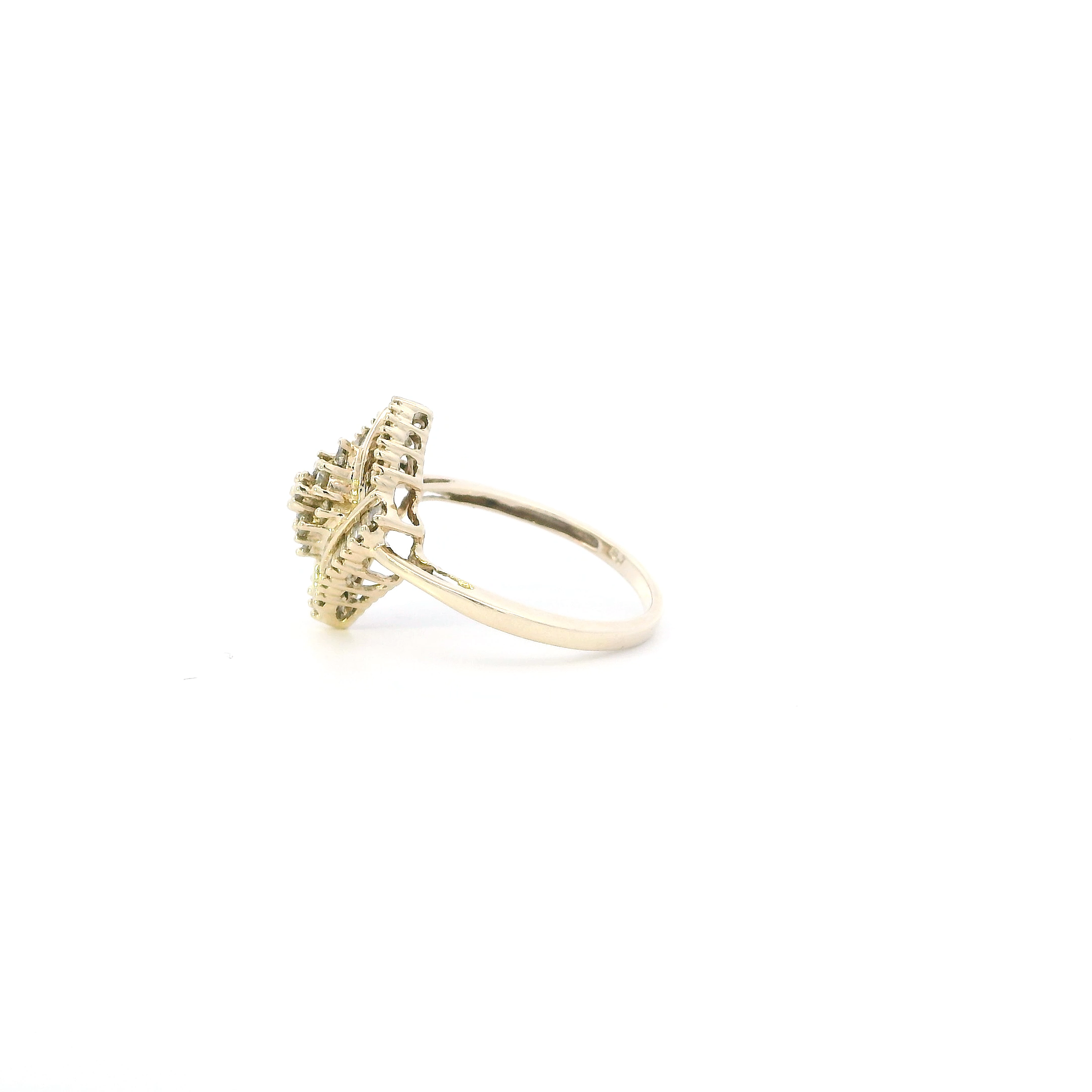 10K Yellow Gold Diamonds Womens Ring - 0.11ct