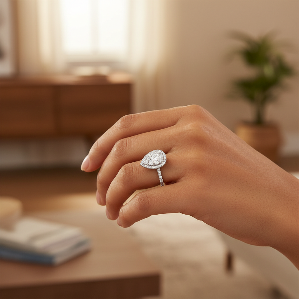 10K White Gold Lab Grown Diamond Womens Ring - 1.00ct