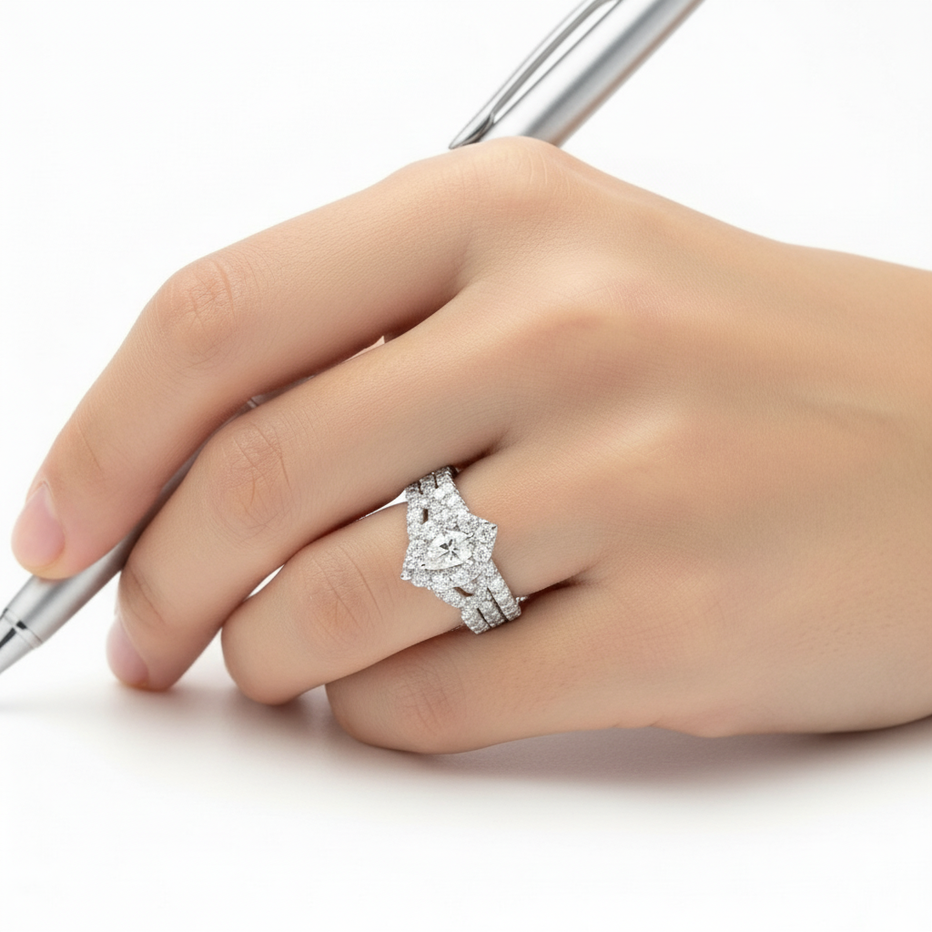 14K White Gold Lab Grown Diamonds Womens Ring - 1.30ct