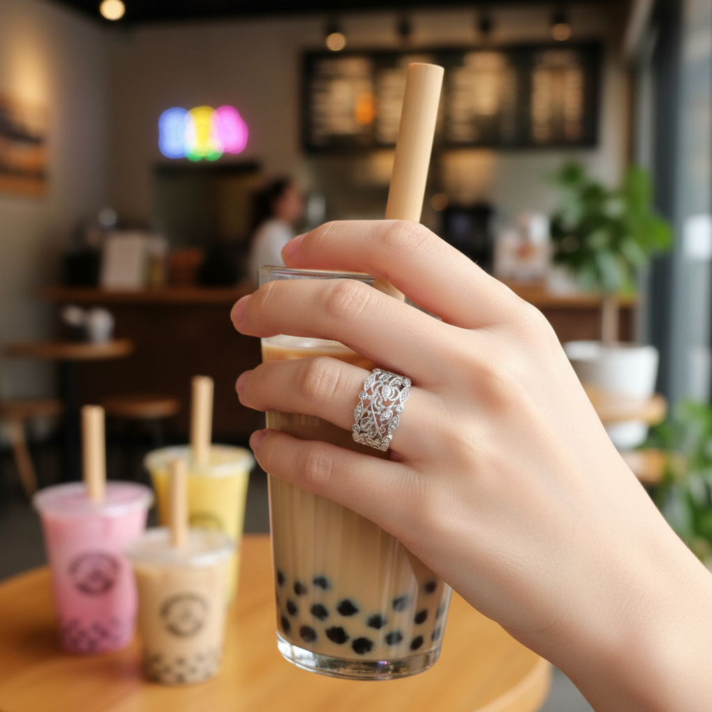 10K White Gold Diamonds Filigree Womens Ring - 0.30ct