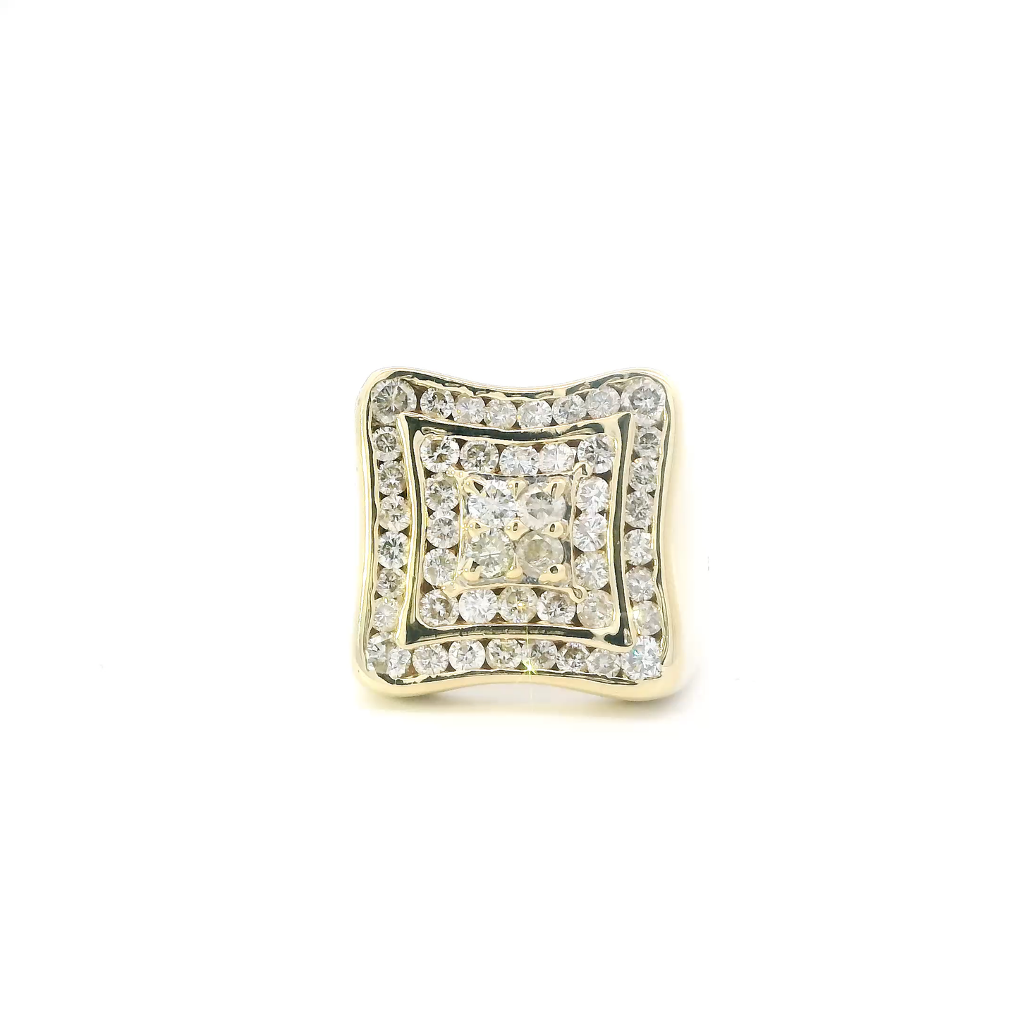 14K Yellow Gold Diamonds Mens Ring - 3.95ct