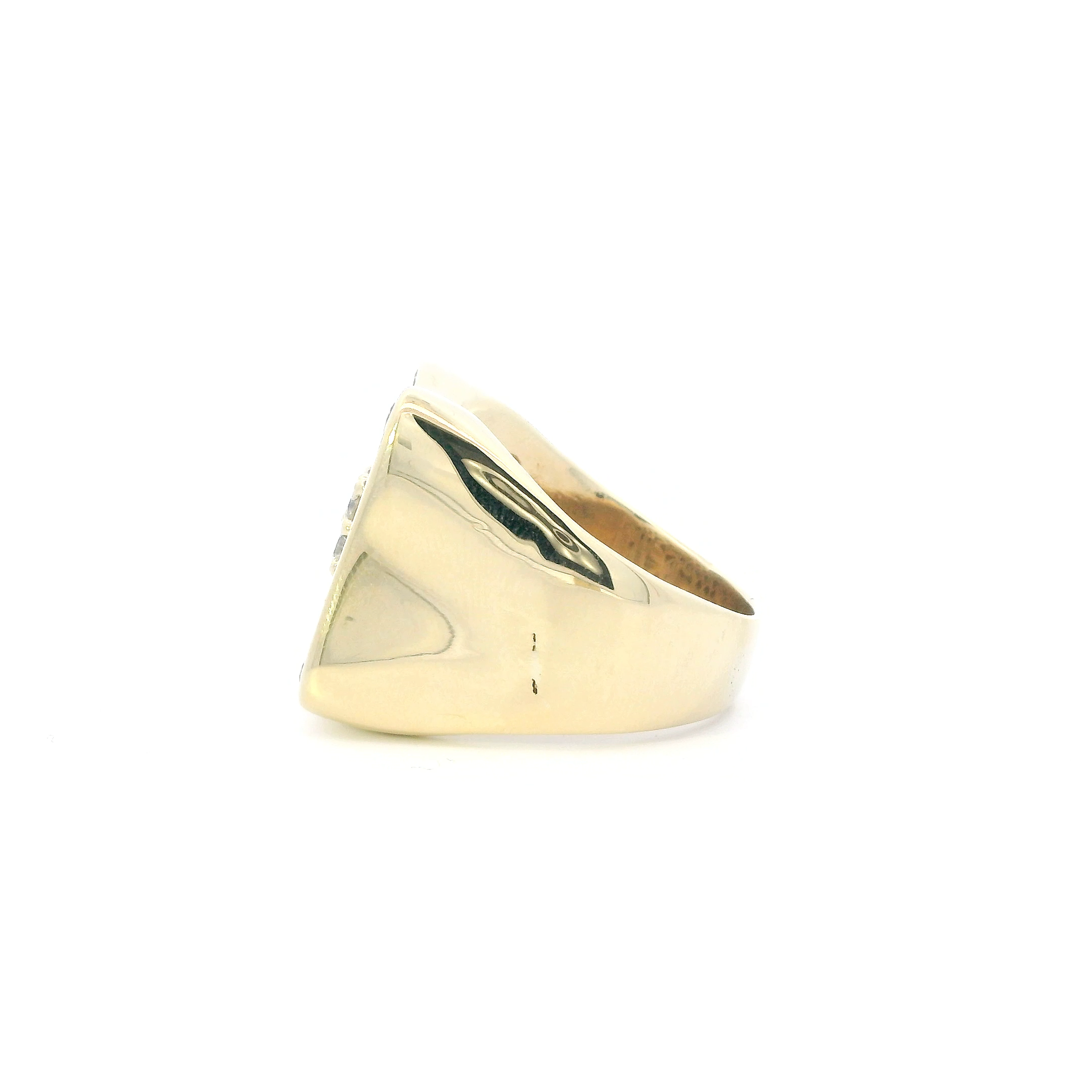 14K Yellow Gold Diamonds Mens Ring - 3.95ct