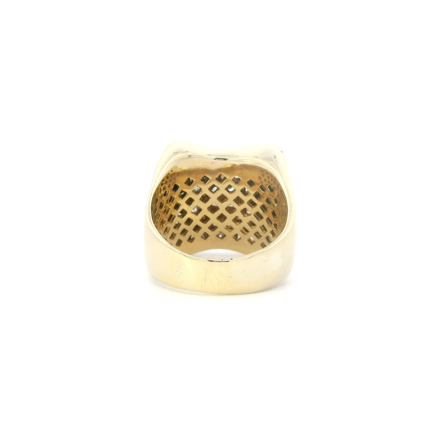 14K Yellow Gold Diamonds Mens Ring - 3.95ct
