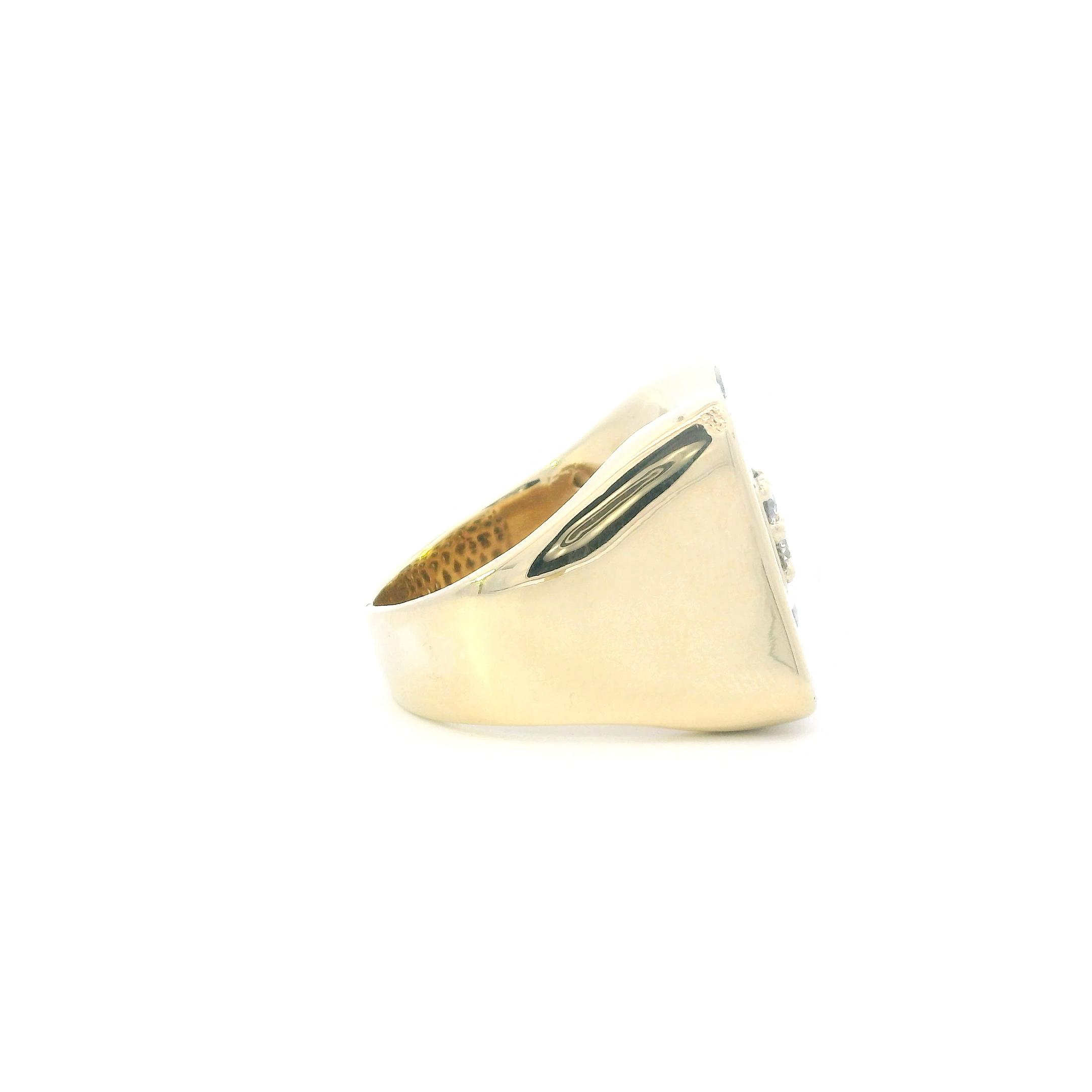 14K Yellow Gold Diamonds Mens Ring - 3.95ct