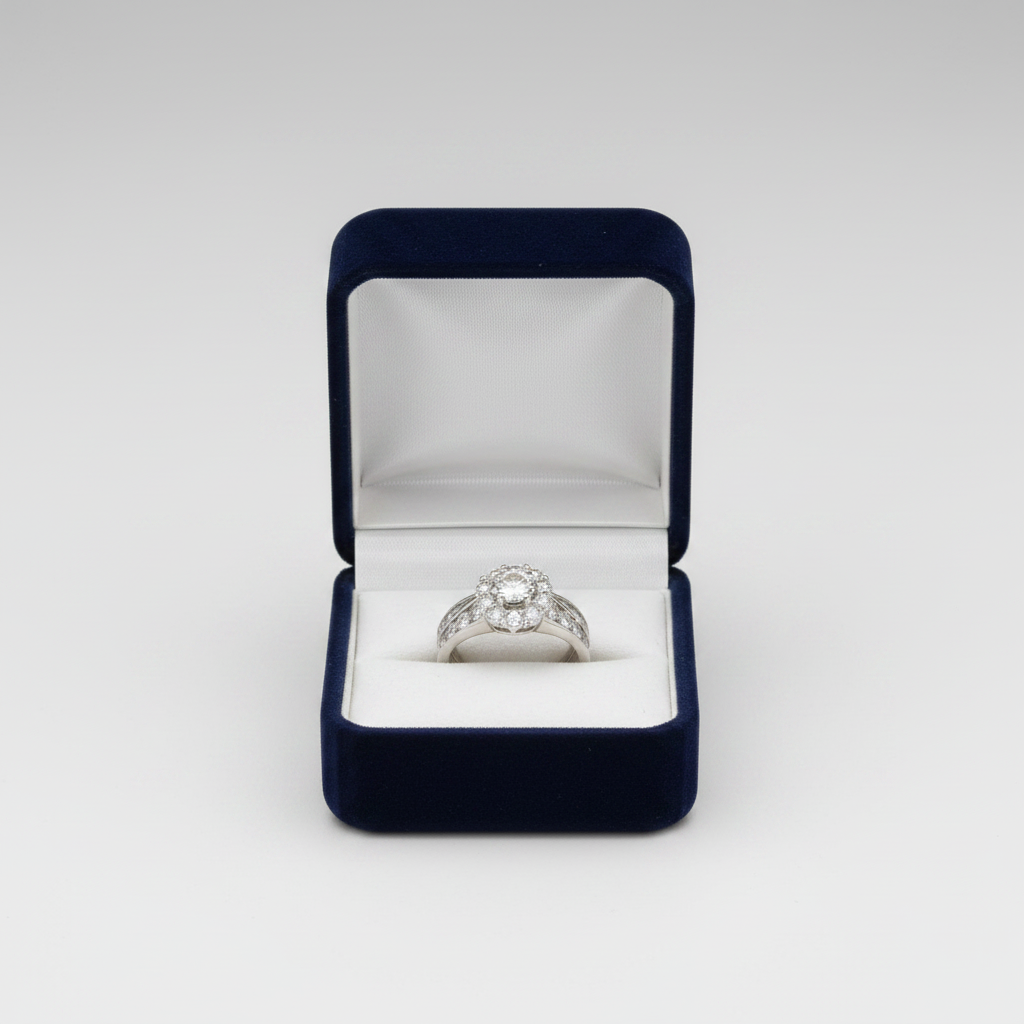 14K White Gold Lab Grown Diamonds Womens Engagement & Wedding Ring Set - 1.50ct