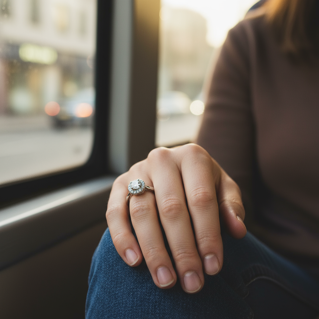 14K White Gold Diamonds Women's Ring - 0.42ct