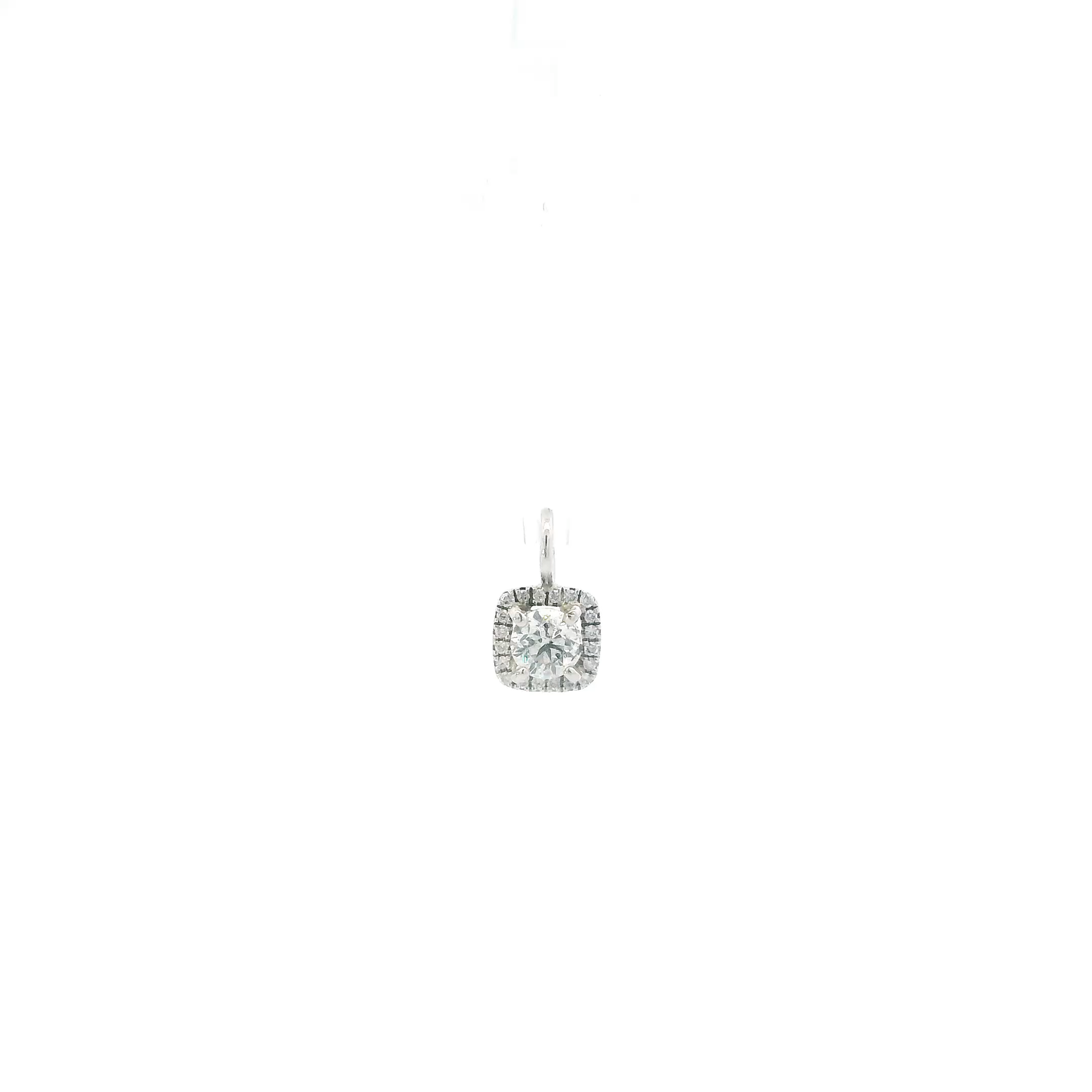 14K White Gold Diamonds Square Pendant - 0.47ct
