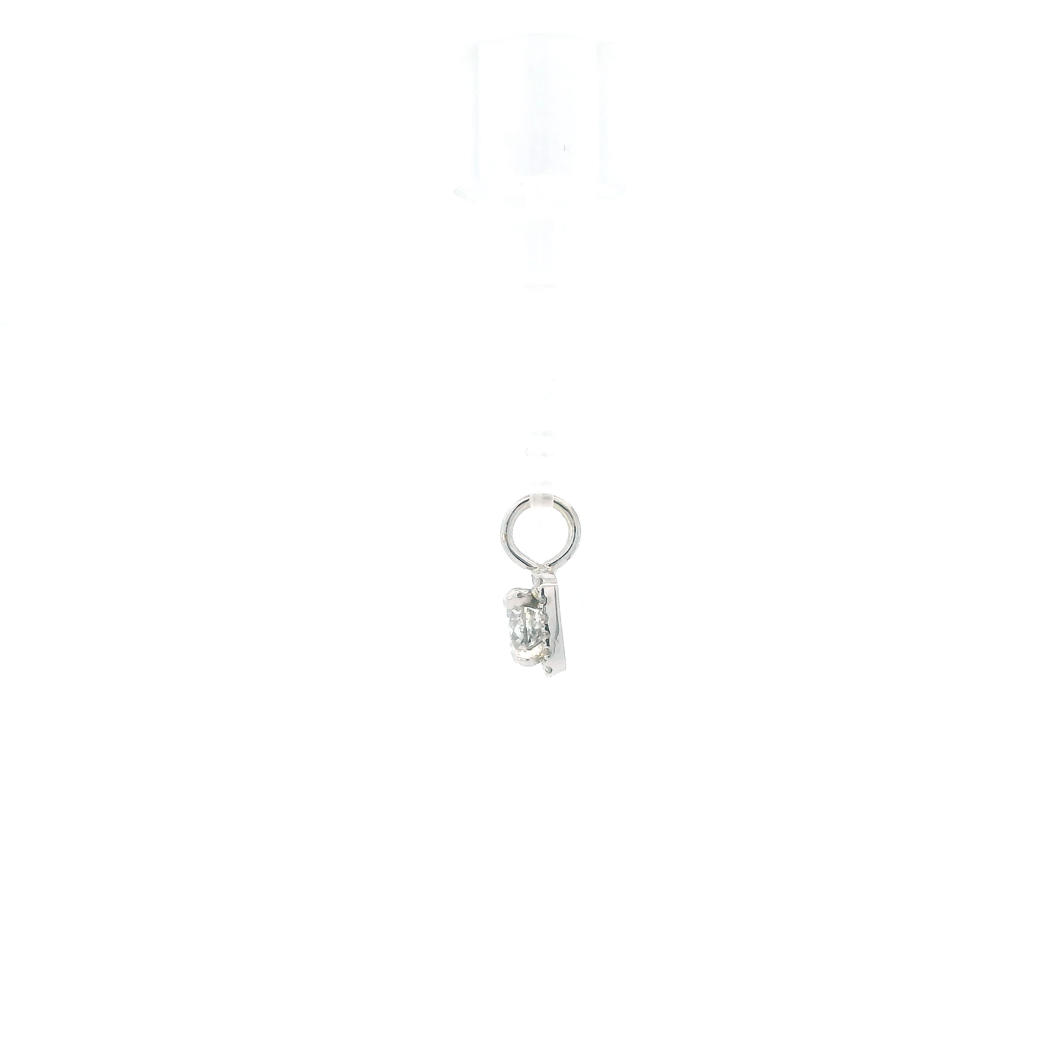 14K White Gold Diamonds Square Pendant - 0.47ct