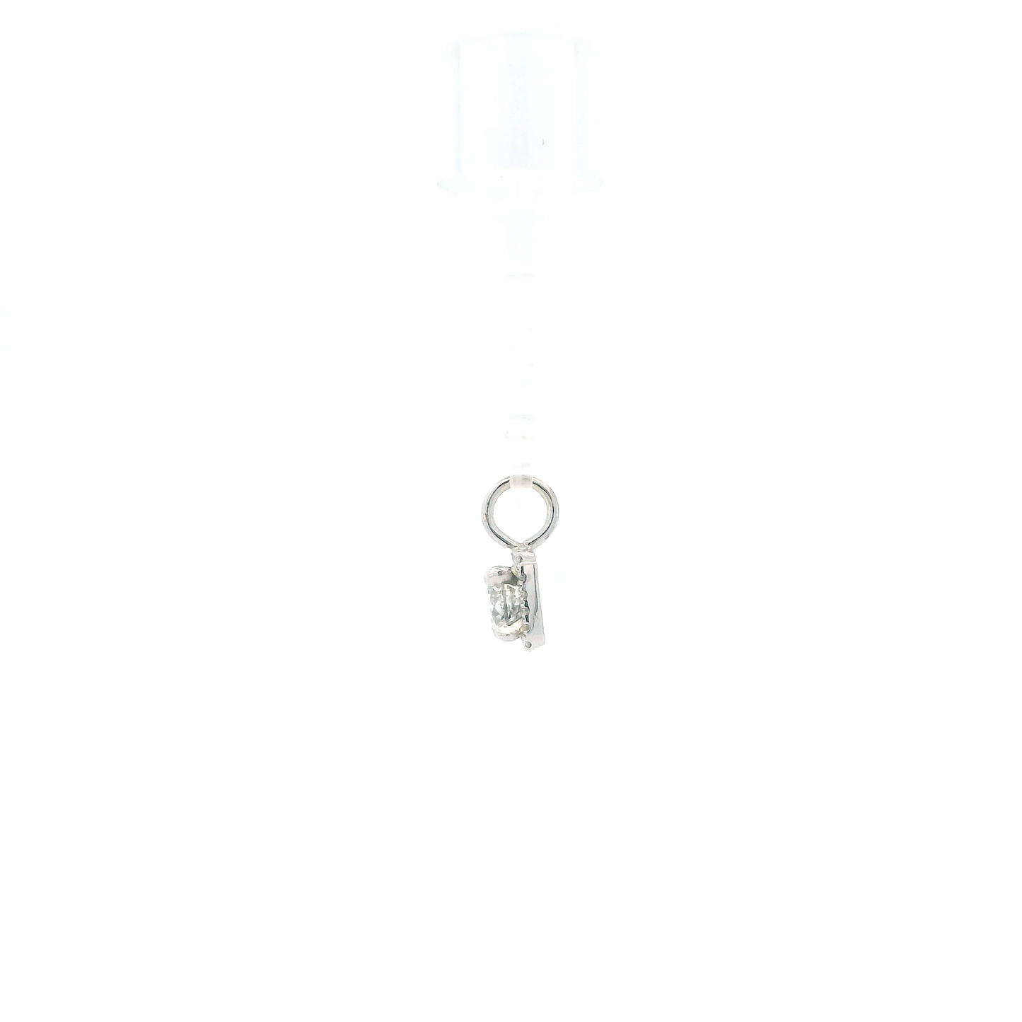 14K White Gold Diamonds Square Pendant - 0.47ct