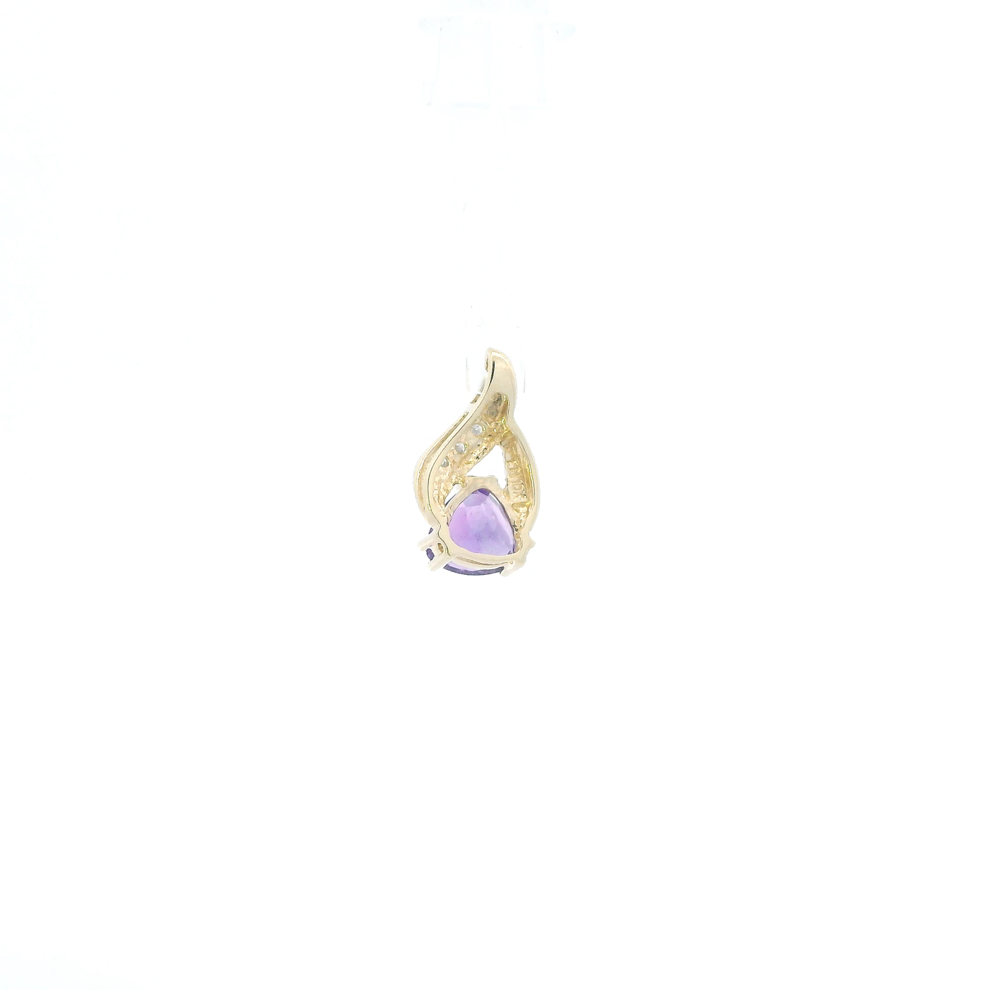 10K Yellow Gold Amethyst & Diamonds Pendant - 0.03ct