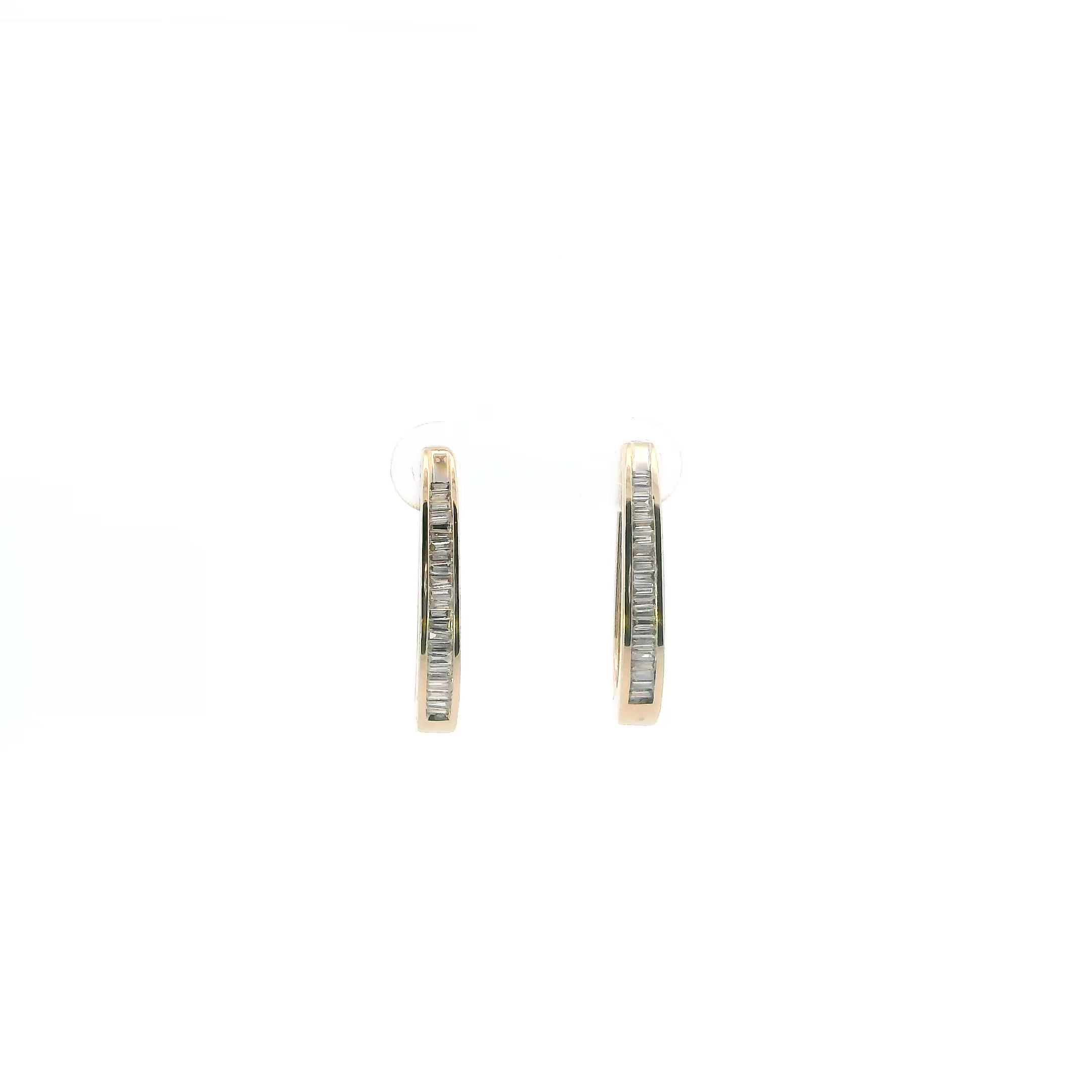 14K Yellow Gold Oval Hoop Earrings