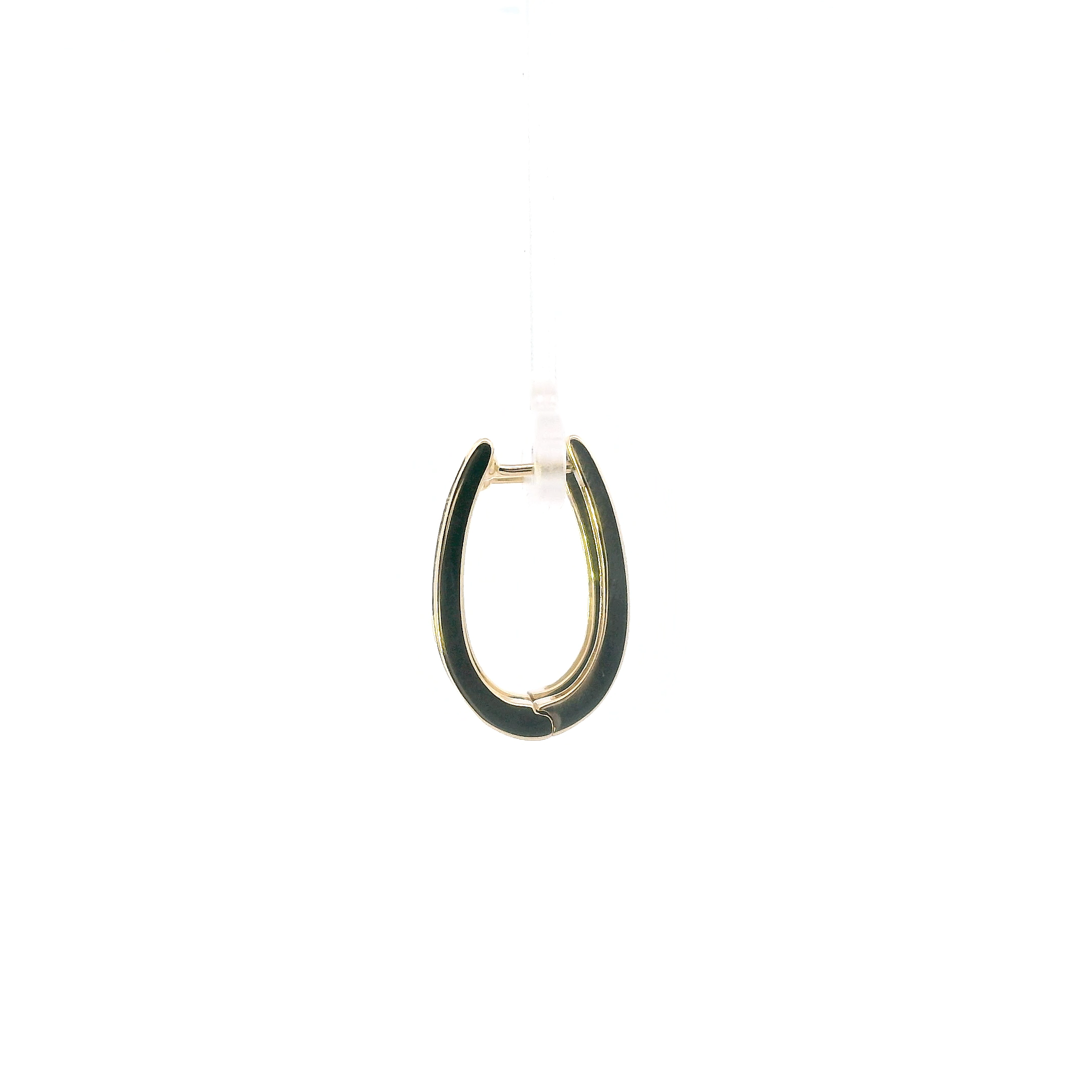 14K Yellow Gold Oval Hoop Earrings