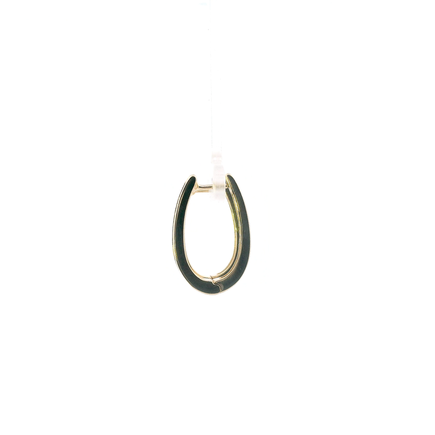 14K Yellow Gold Oval Hoop Earrings
