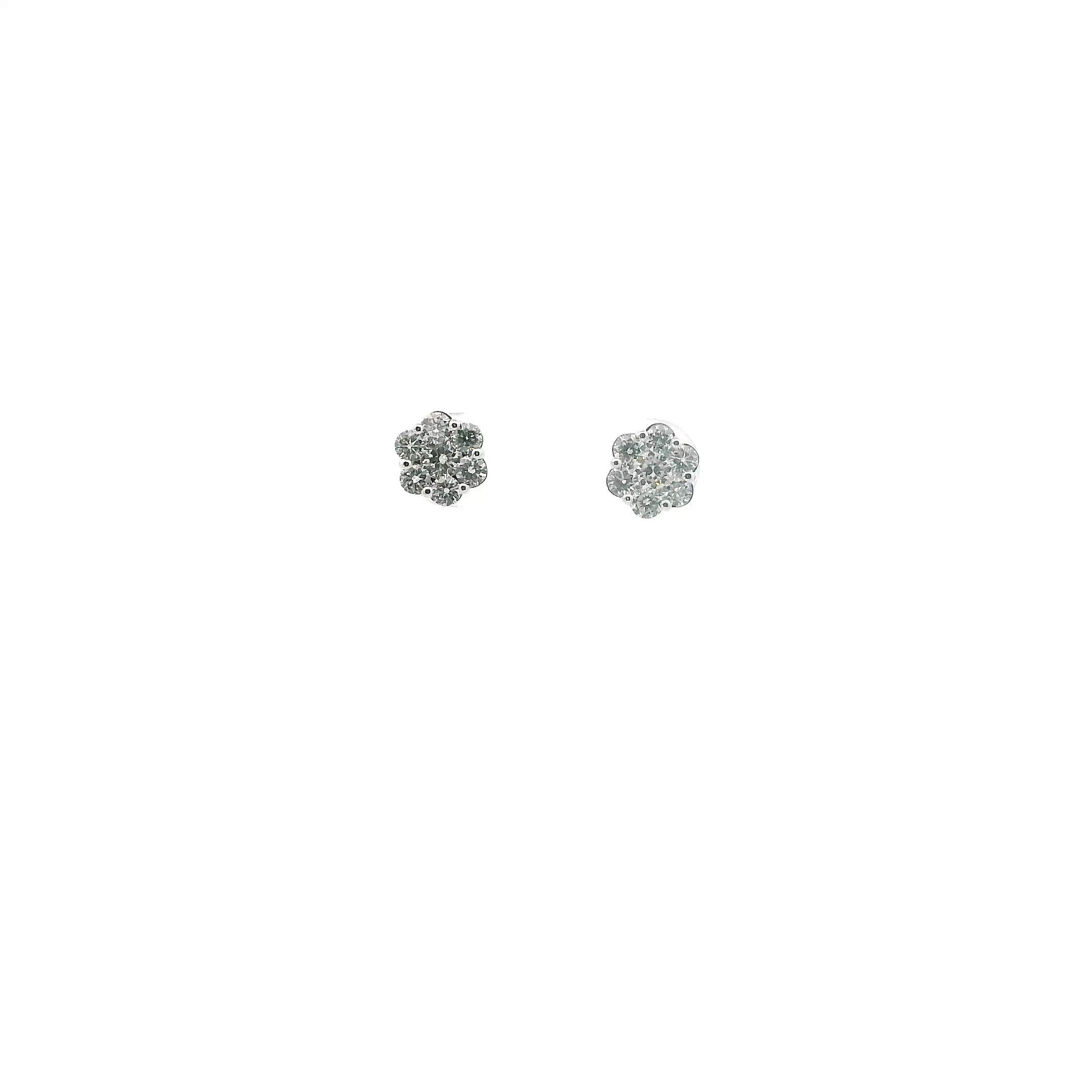 14K White Gold Lab Diamonds Stud Earrings