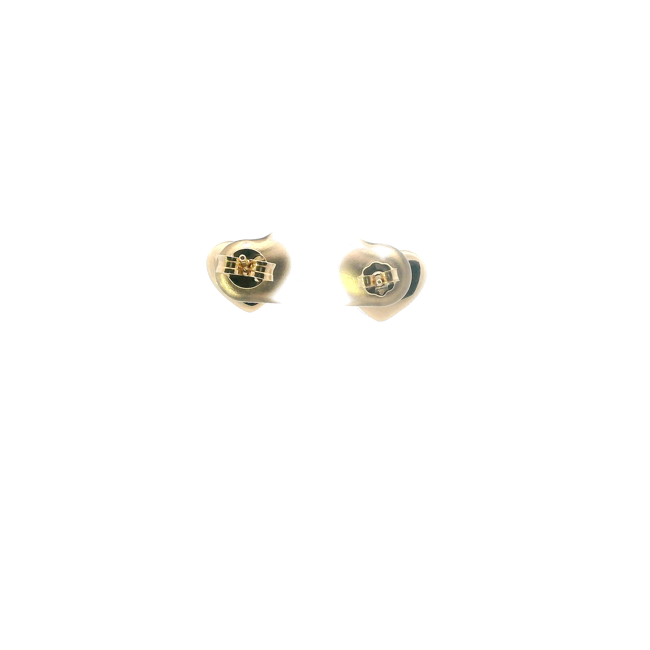 14K Yellow Gold Heart Stud Earrings