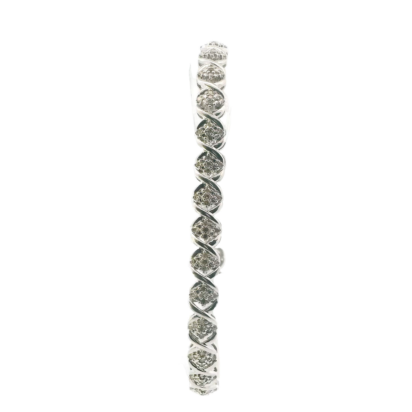Sterling Silver 7.5" Diamonds Cluster Bracelet - 1.00ct