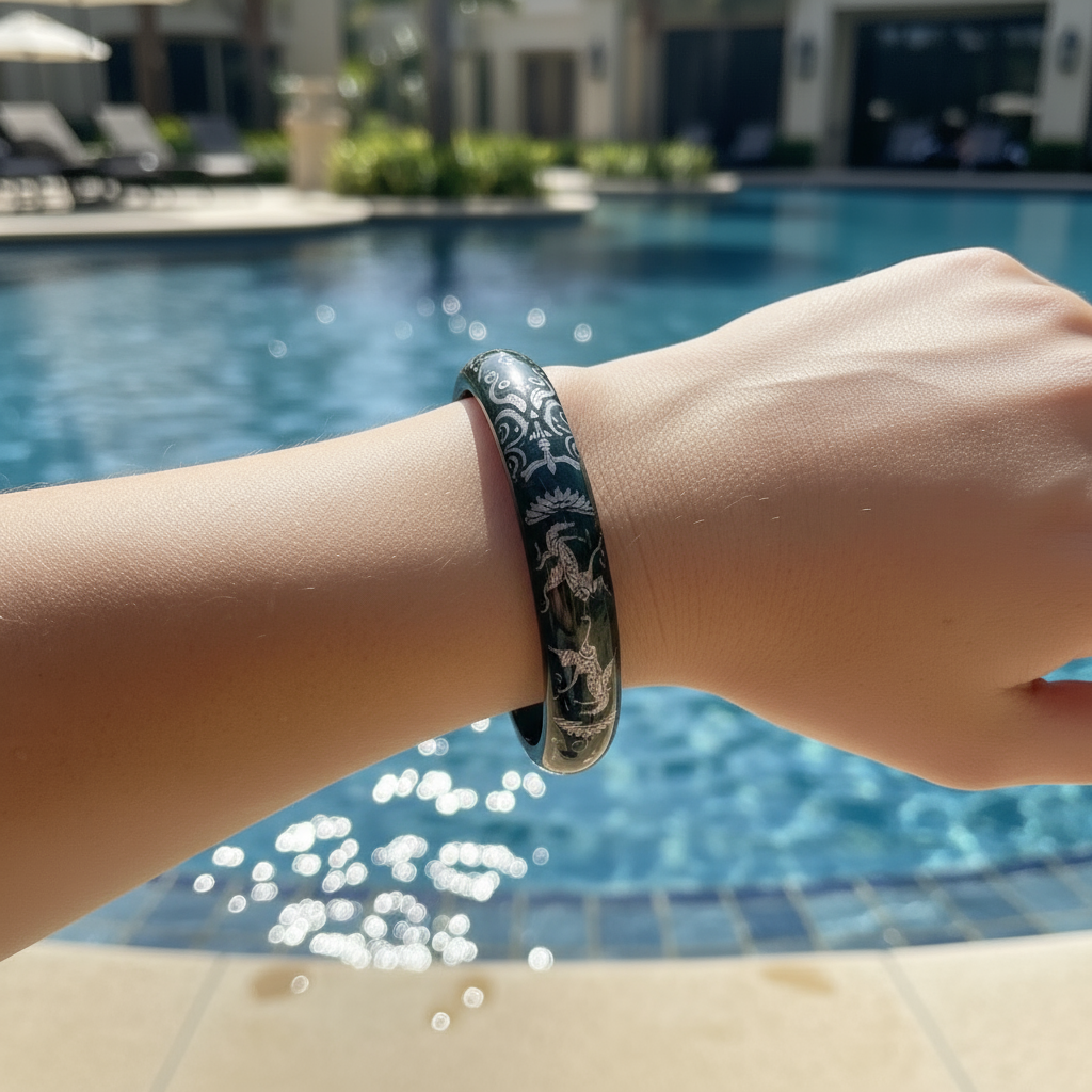 Silver Thai Nakon Bangle Bracelet