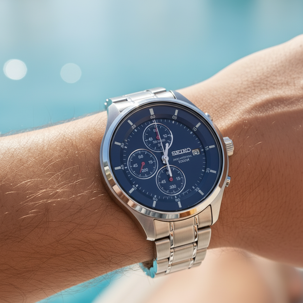 Seiko Chronograph Stainless Steel Wristwatch - 4T57-00G0