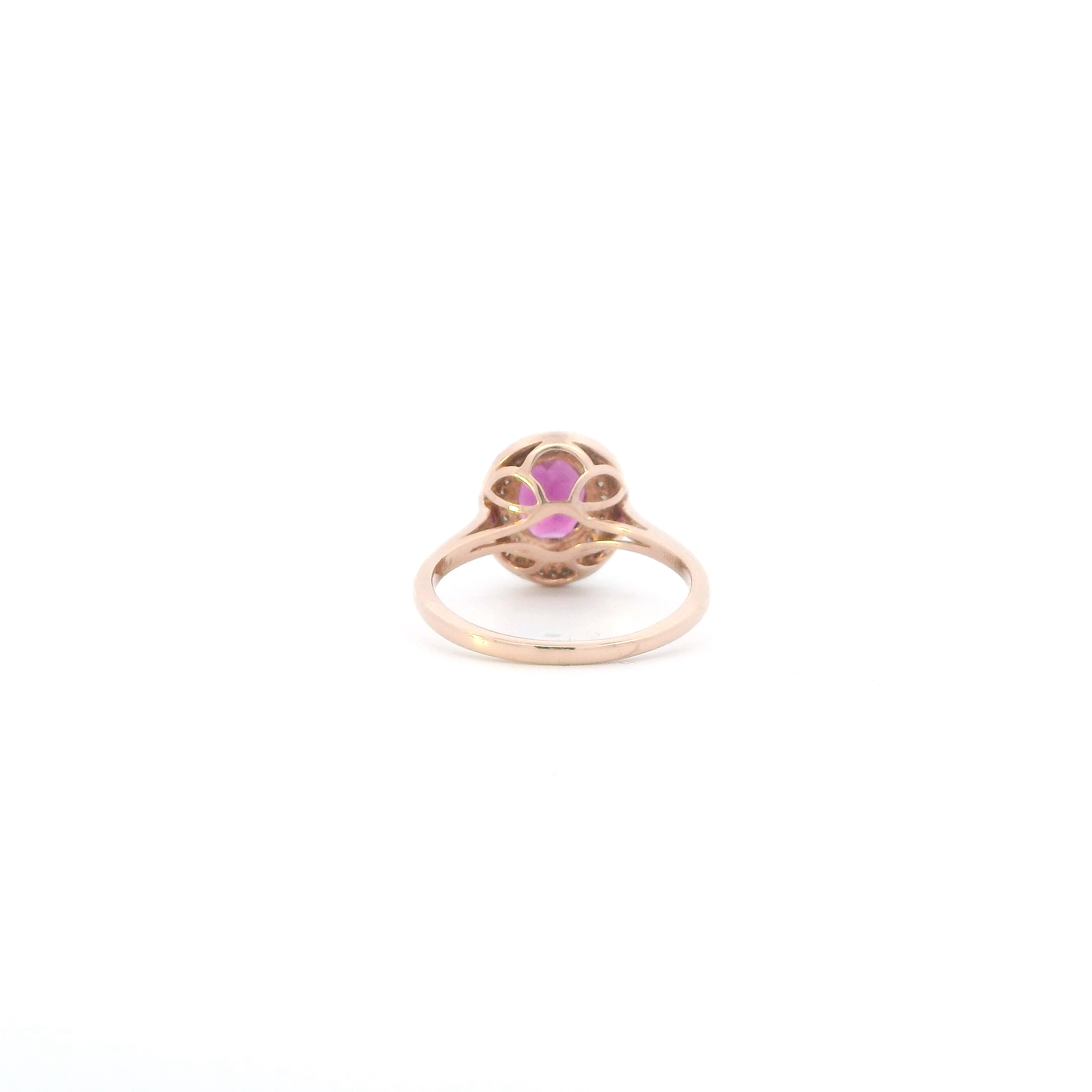 10K Rose Gold Oval Amethyst Womens Ring