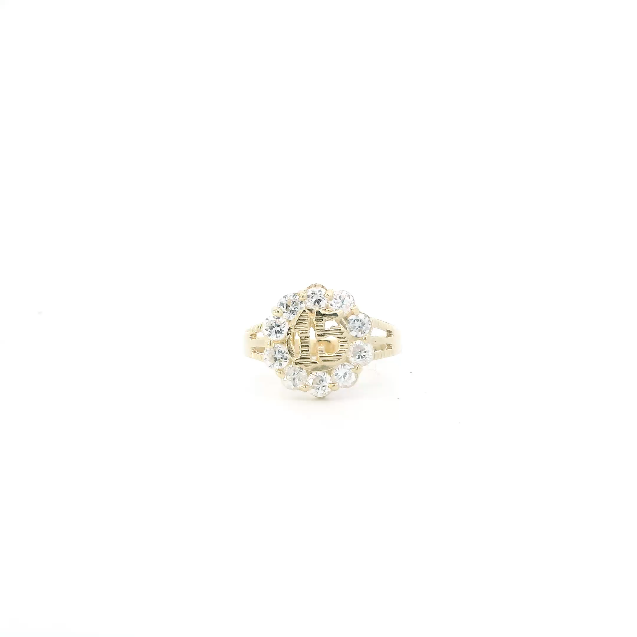 14K Yellow Gold CZ 
