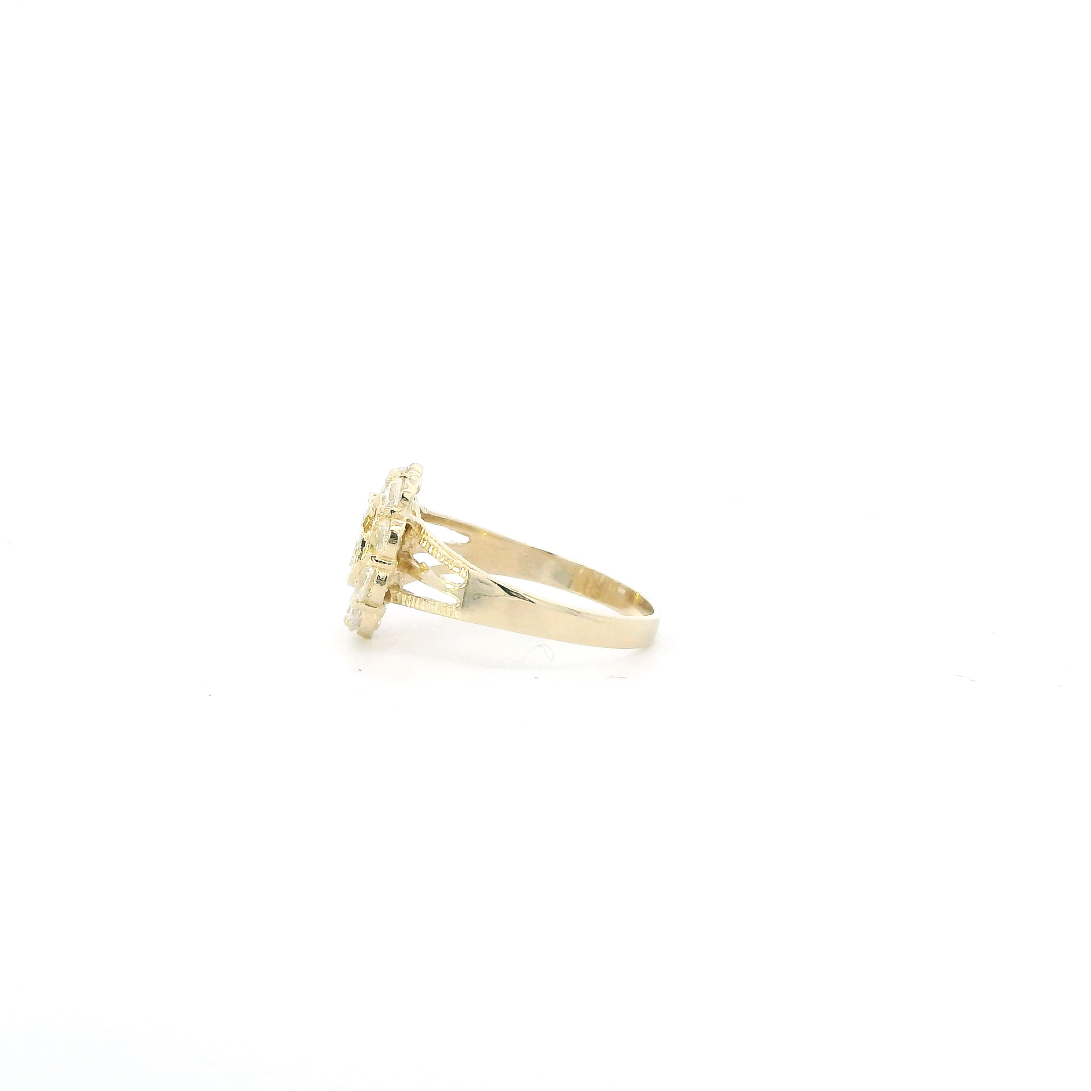 14K Yellow Gold CZ 