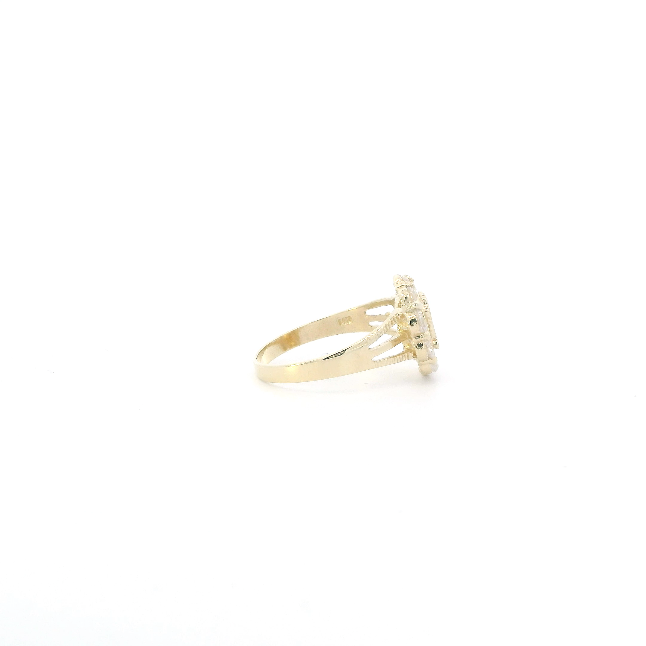 14K Yellow Gold CZ 