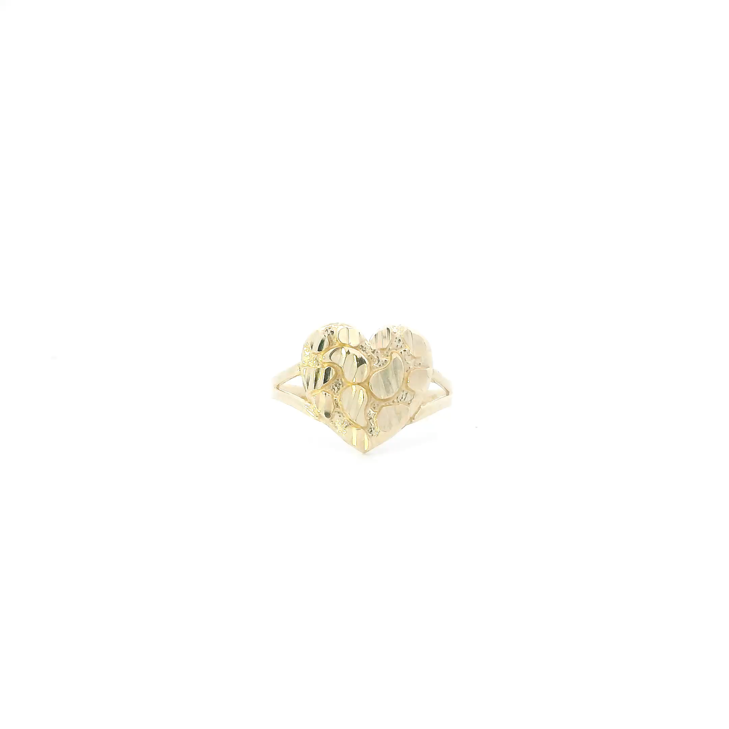 10K Yellow Gold Heart Nugget Womens  Ring