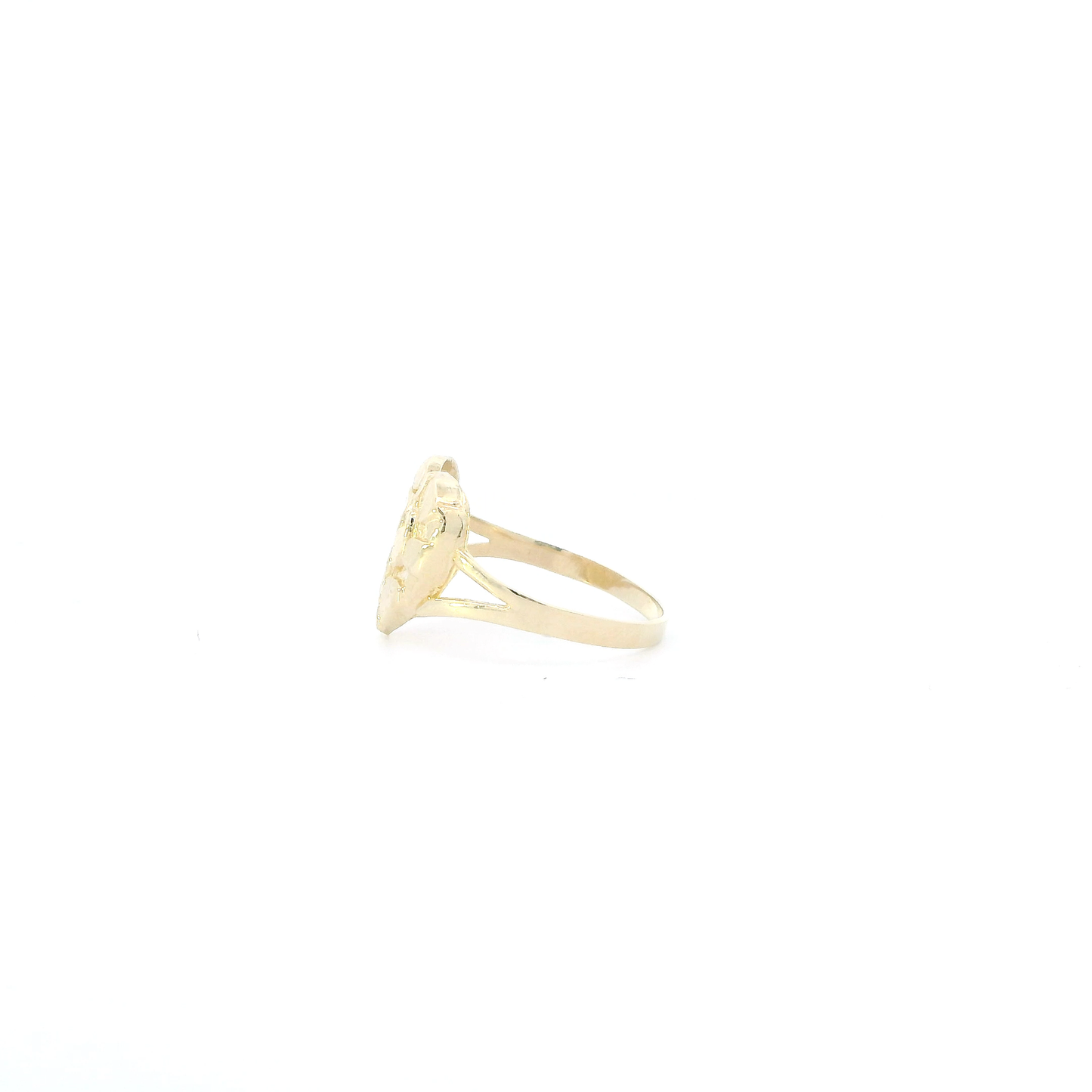 10K Yellow Gold Heart Nugget Womens  Ring