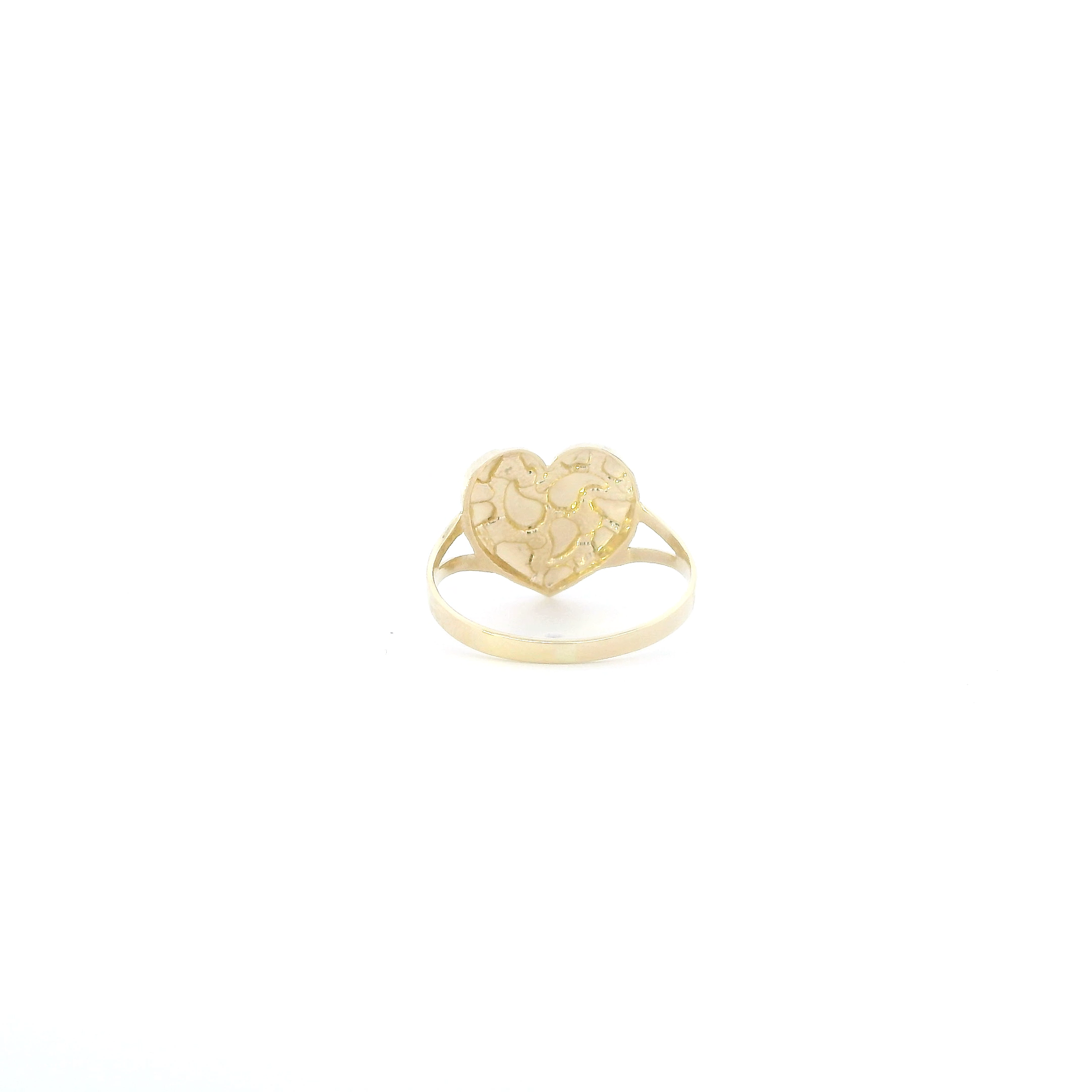 10K Yellow Gold Heart Nugget Womens  Ring