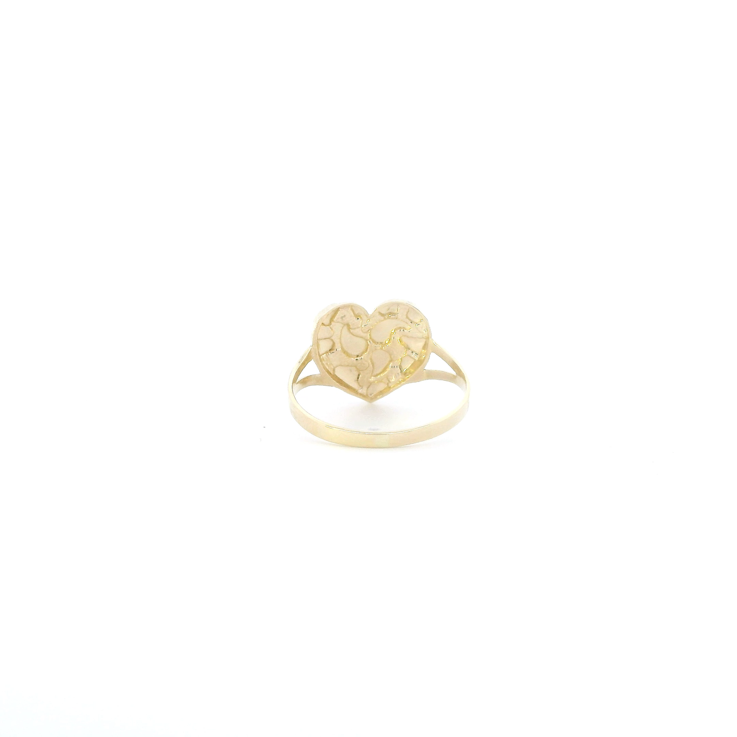 10K Yellow Gold Heart Nugget Womens  Ring