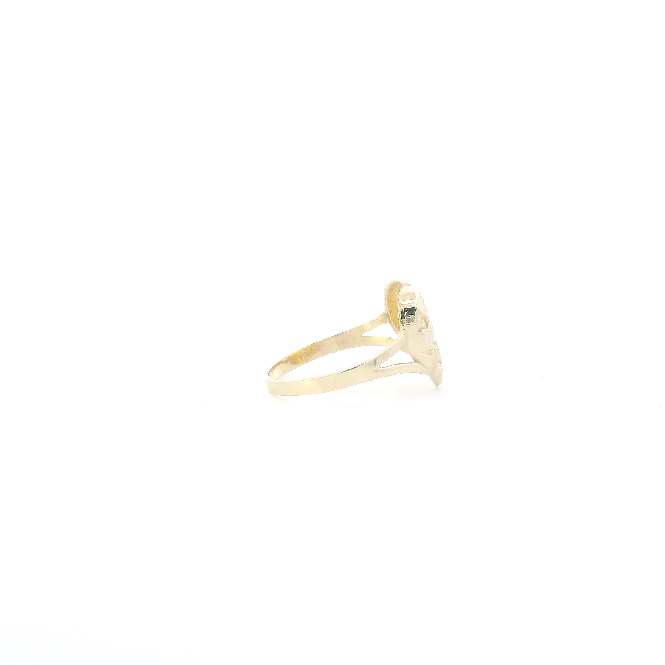 10K Yellow Gold Heart Nugget Womens  Ring