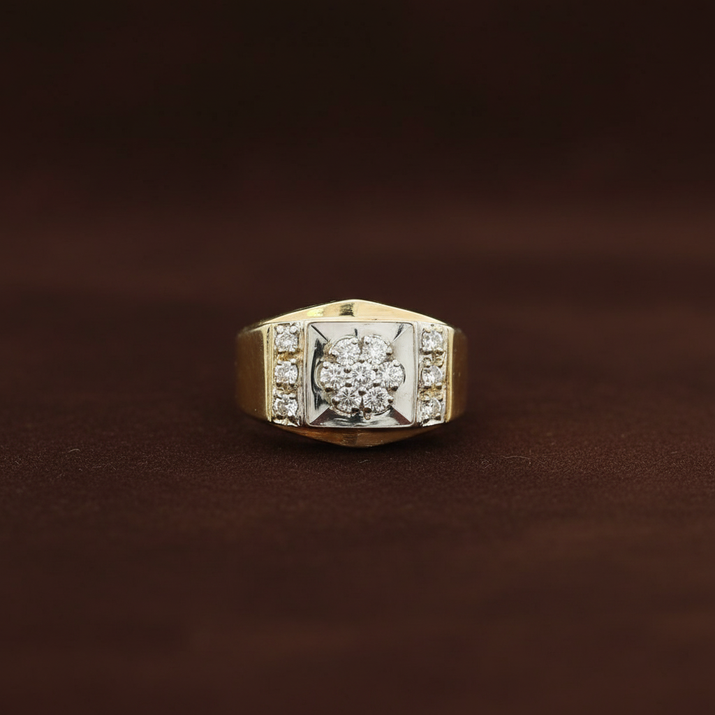 14K Yellow Gold Diamonds Ring - 0.48ct