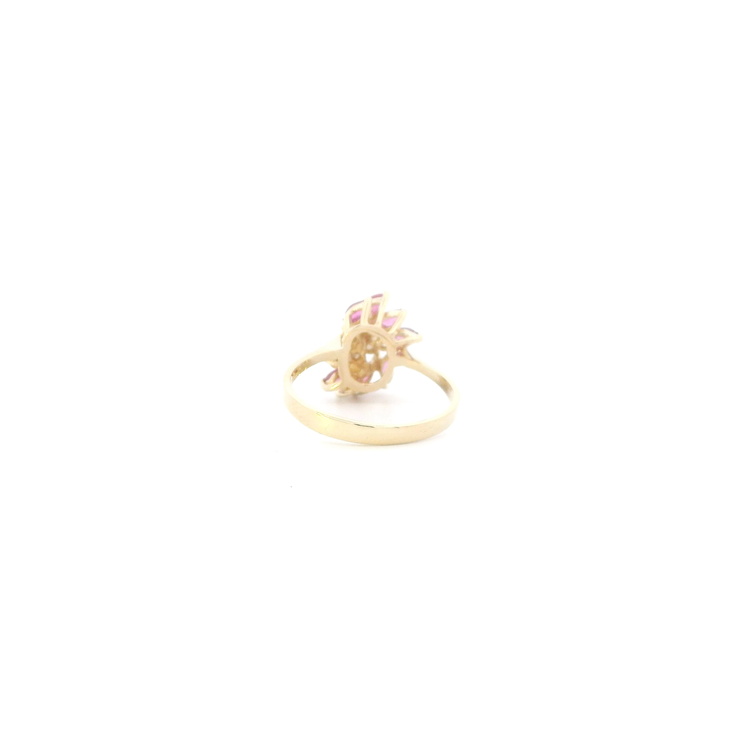 14K Yellow Gold Diamonds & Ruby Womens Ring - 0.10ct