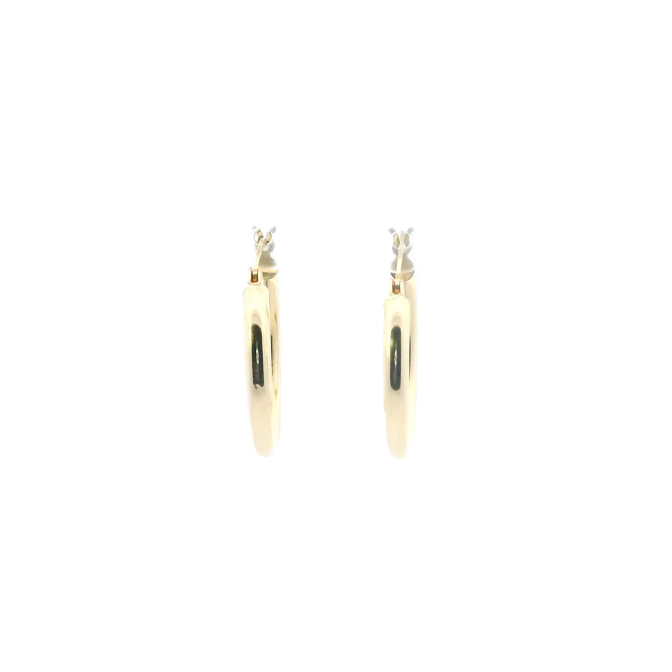 14K Yellow Gold Tube Hoop Earrings