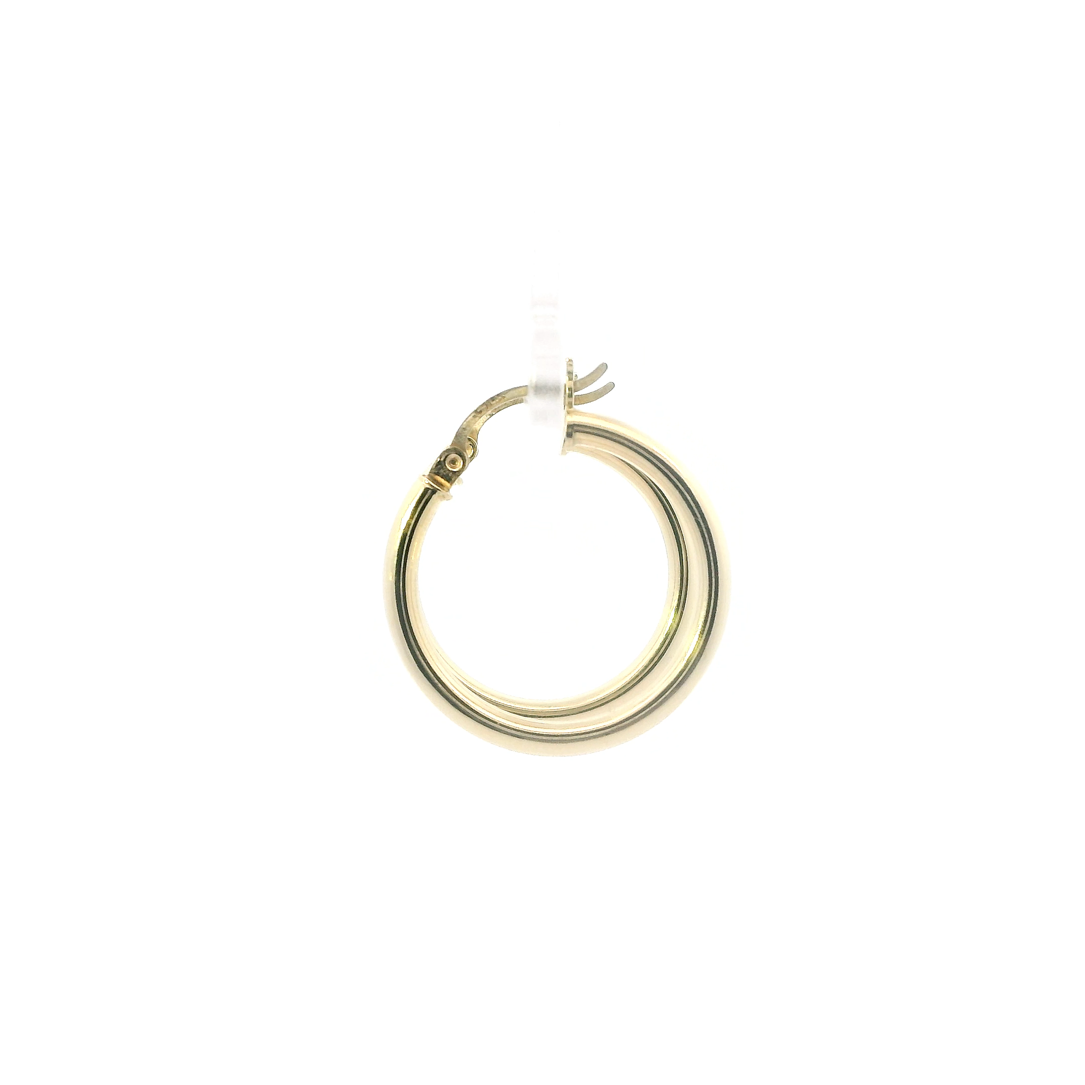 14K Yellow Gold Tube Hoop Earrings